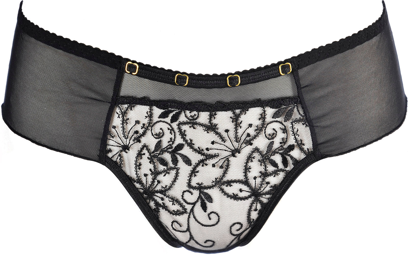 Axami Angel Black Ultra Sheer Brazilian Thong Panty — view 5
