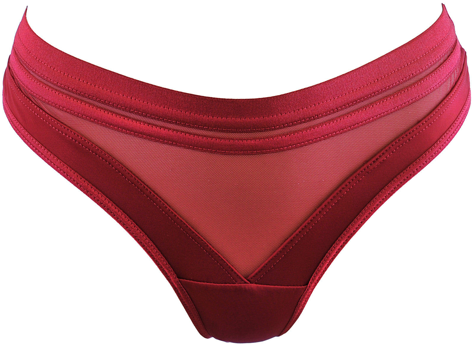 Axami Linea Burgundy Soft Brazilian Thong Panty — view 3