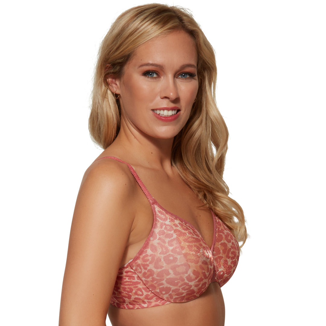 Gossard Glossies Leopard Pink Printed Sheer Bra — view 3