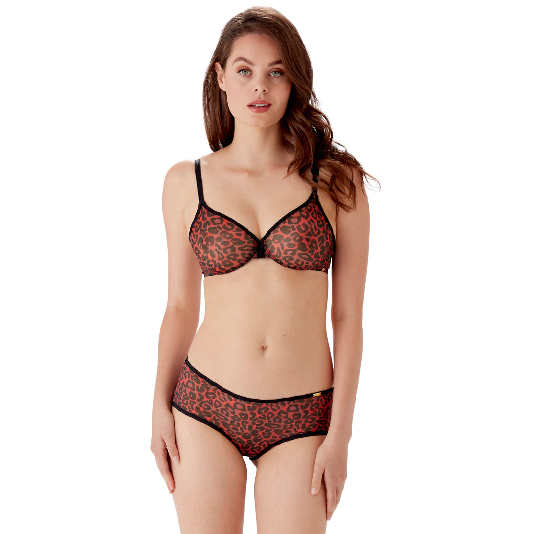 Gossard Glossies Leopard Red Printed Sheer Molded Bra — view 6