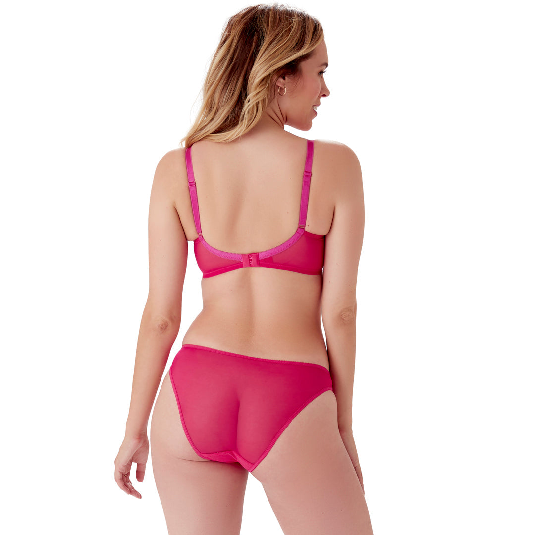 Gossard Glossies Lace Hot Pink Sheer Bikini Panty — view 6
