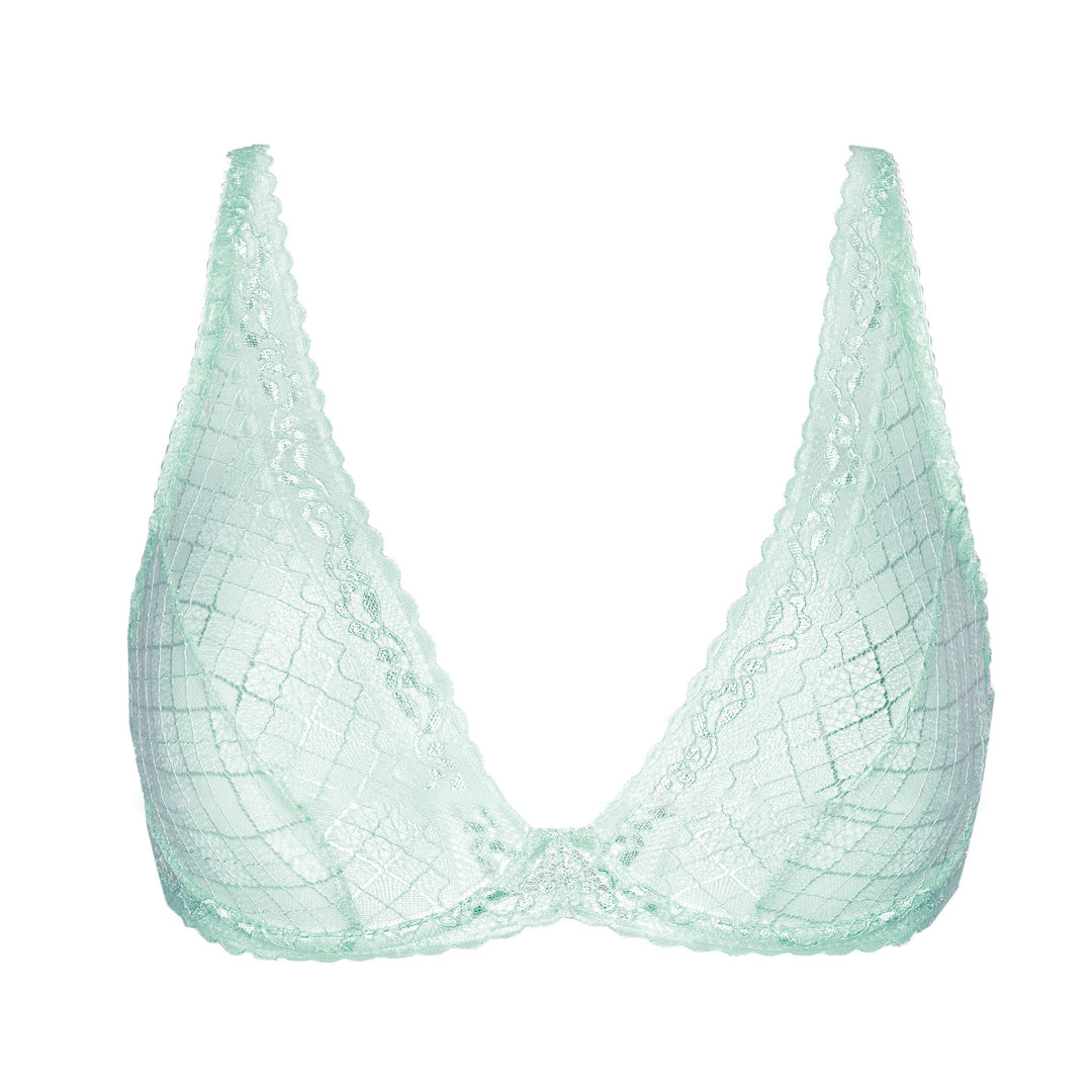 Gorteks Minty Soft Sheer Mesh Deep Plunge Bra — view 7
