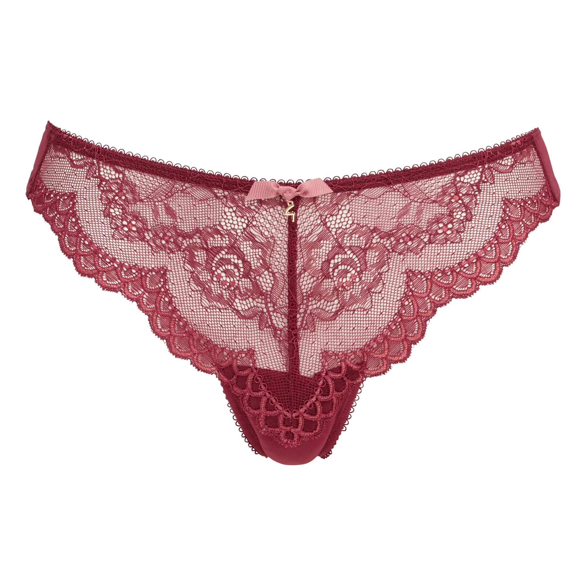 Gossard Superboost Lace Raspberry Sorbet Sheer Thong Panty — view 3