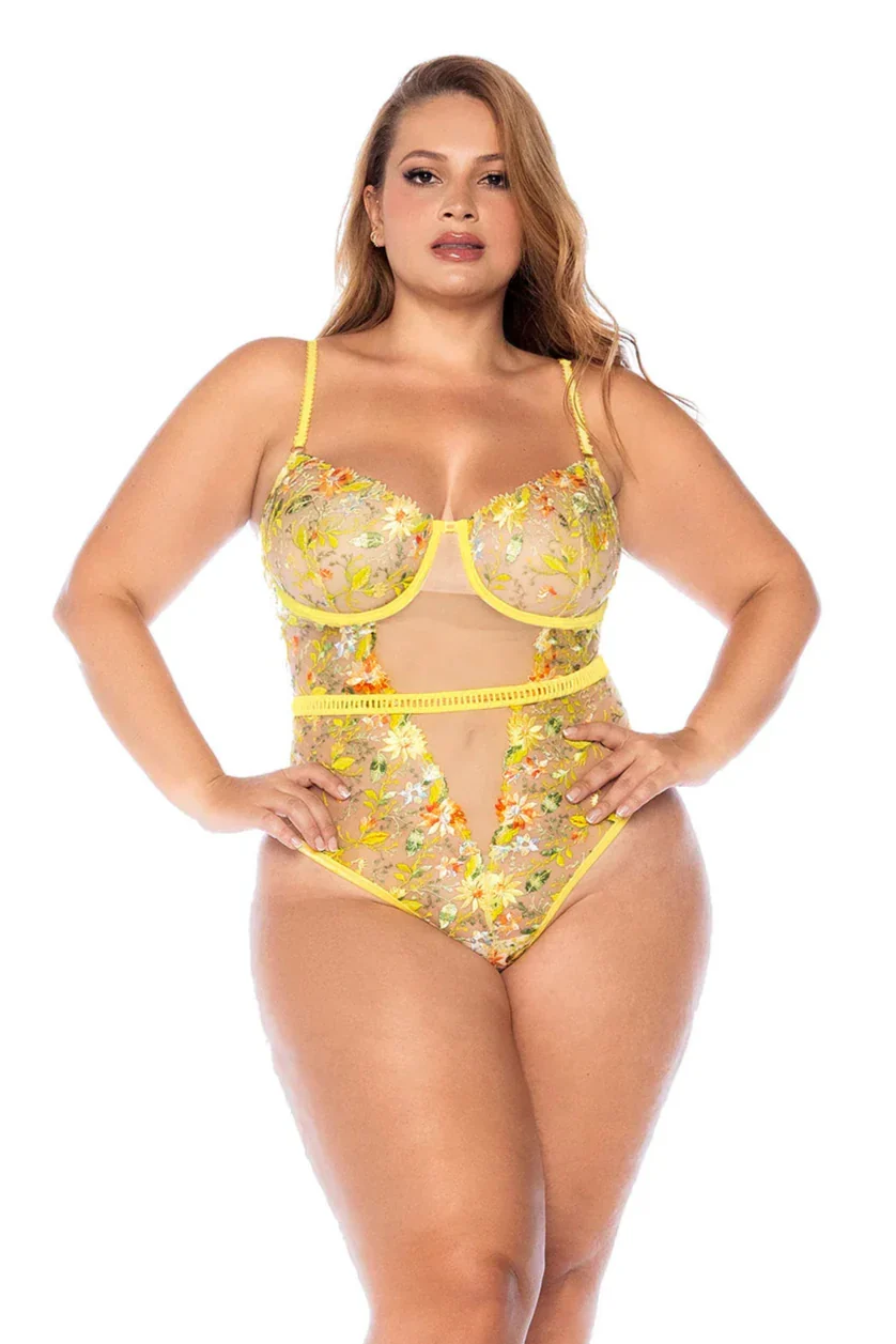 Mapale Daisy Bliss Sheer Mesh Bodysuit — view 3