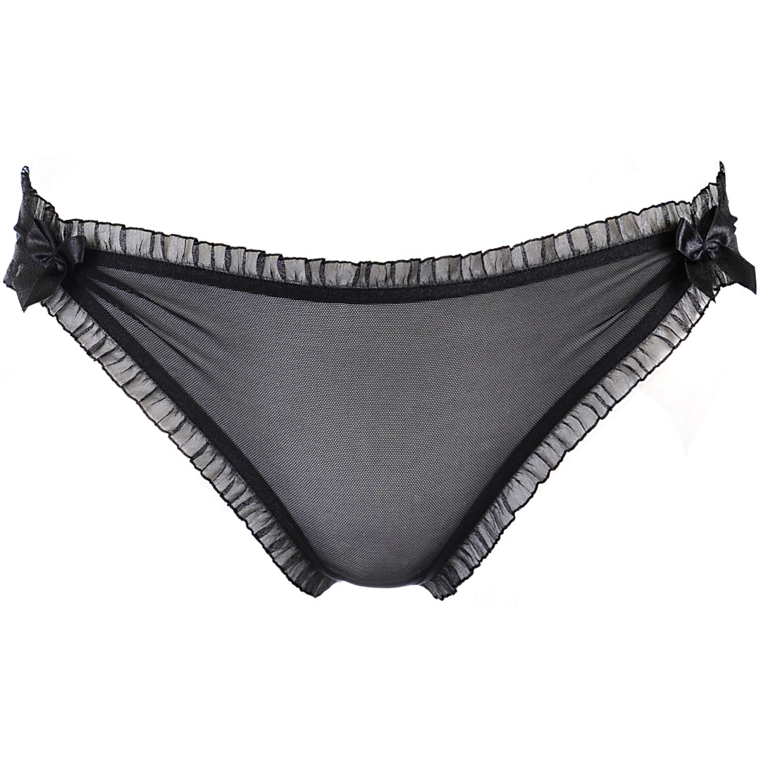 Axami Sweet Angel Black Flirty Ruche Sheer Peek-A-Boo Panty — view 6
