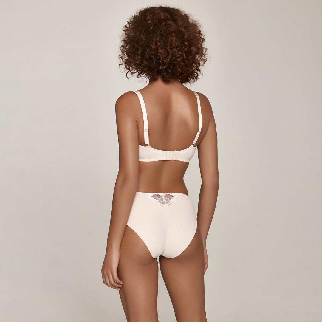 Semi Sheer Lace Maxi Brief Panty Bisquit — view 5