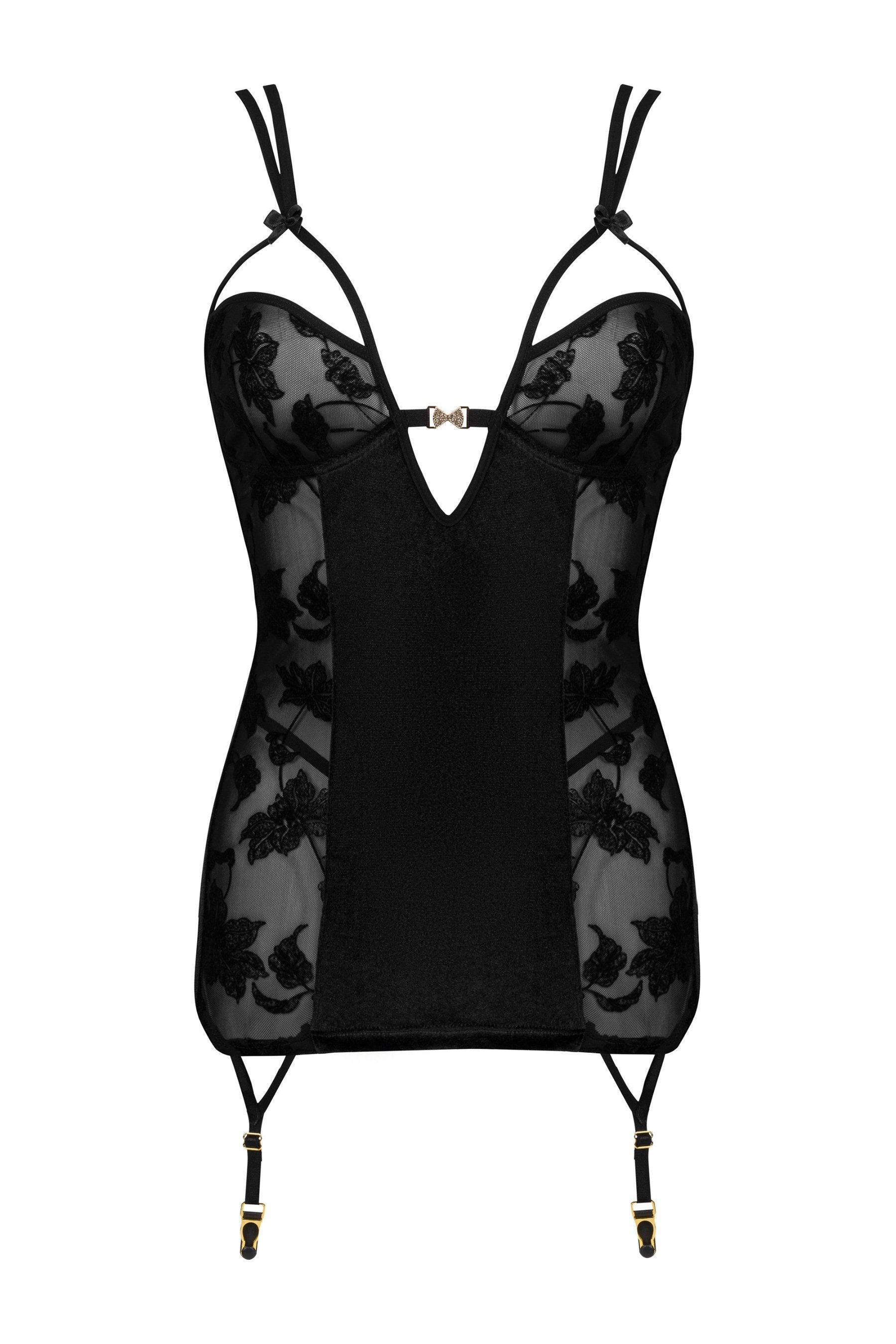 Beauty Night Xiomara Delicate Lace & Velvet Chemise — view 4