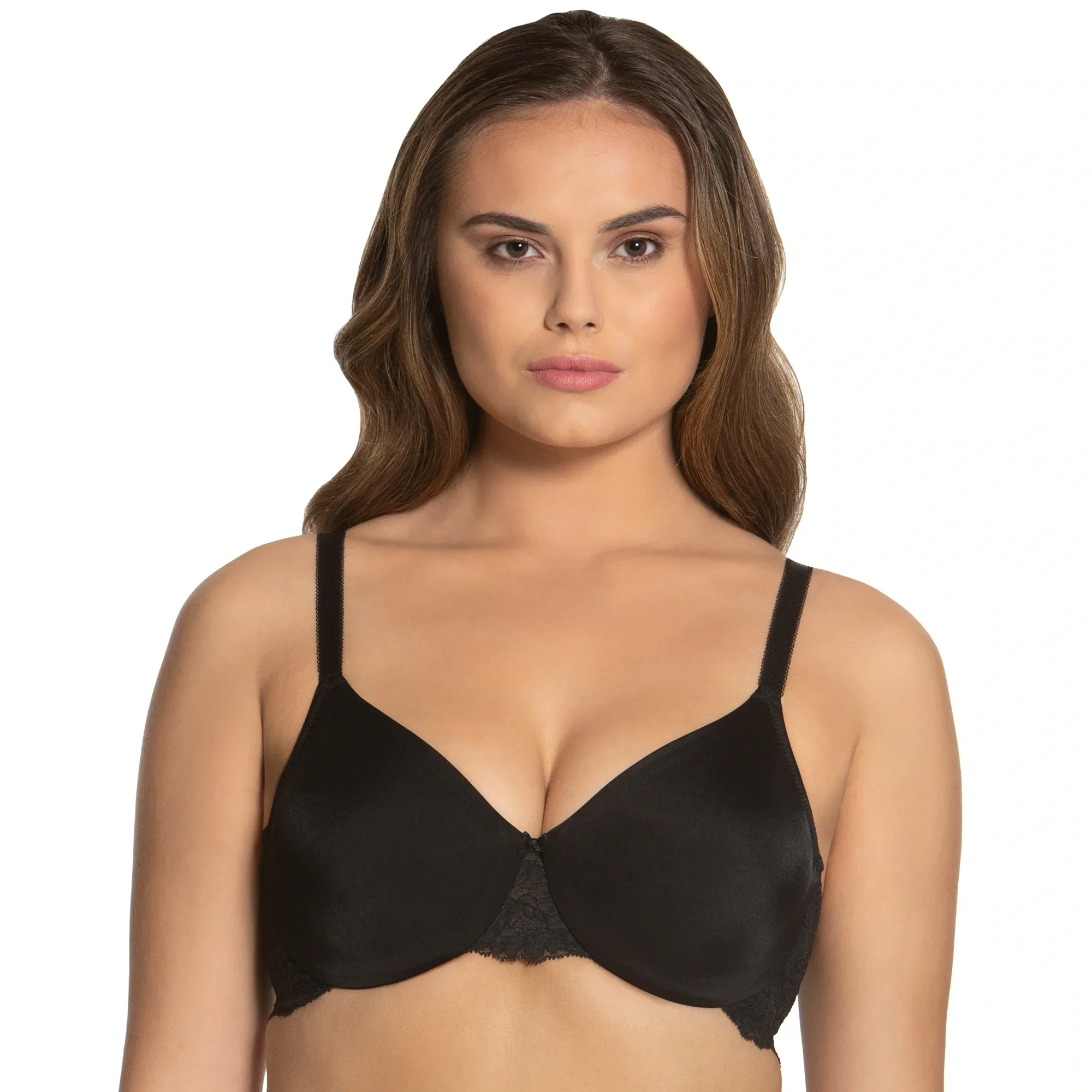 Dominique Lena Black Everyday Hidden Underwire Seamless Lace Minimizer — view 3