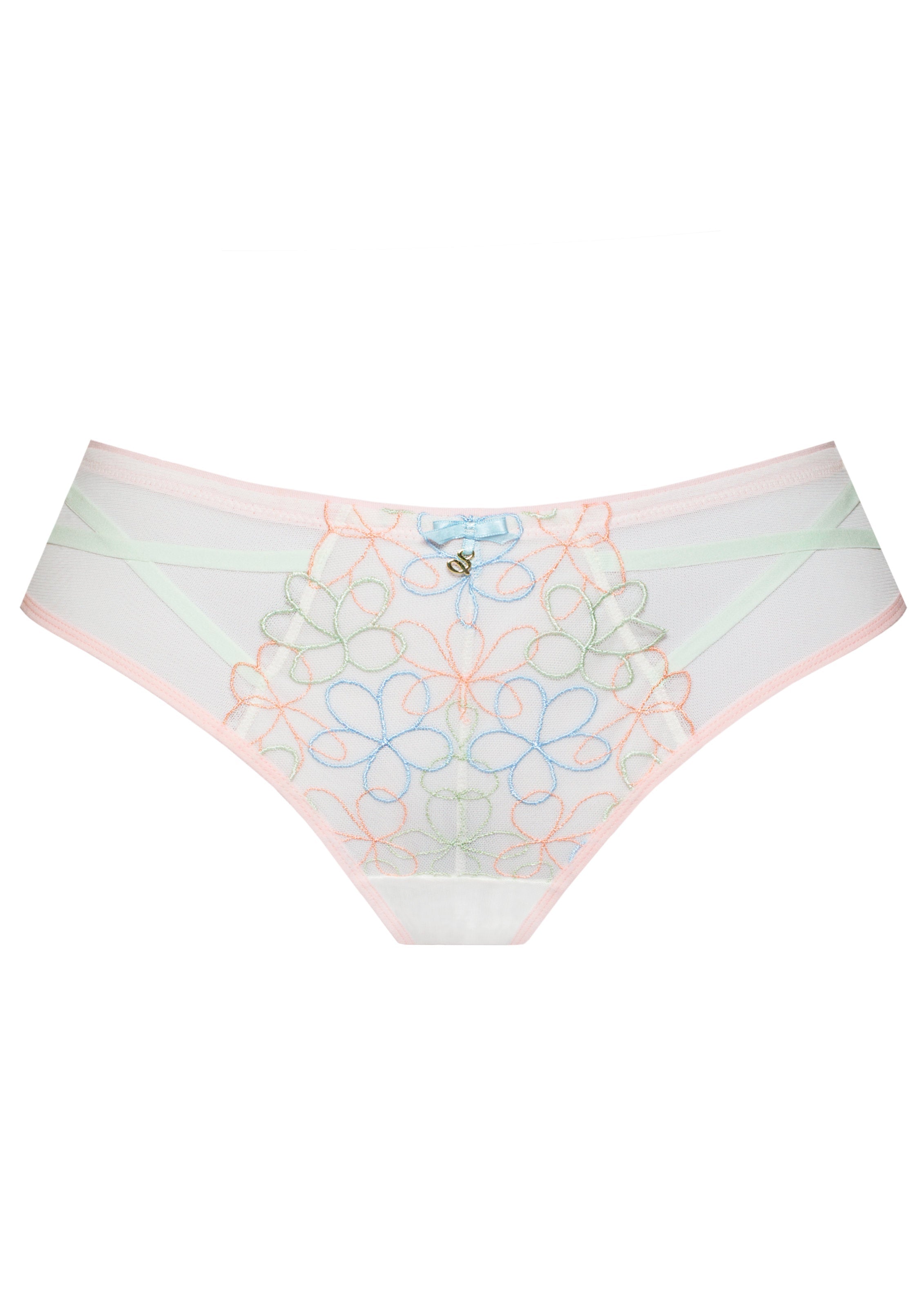 Samanta Fiorella Pastel Low-Rise Mesh Brazilian Tanga Panty — view 5