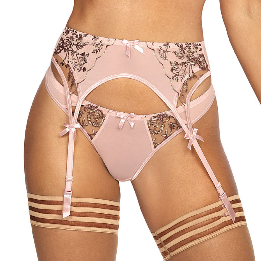 Axami Copper Rose Sheer Mesh Thong Panty