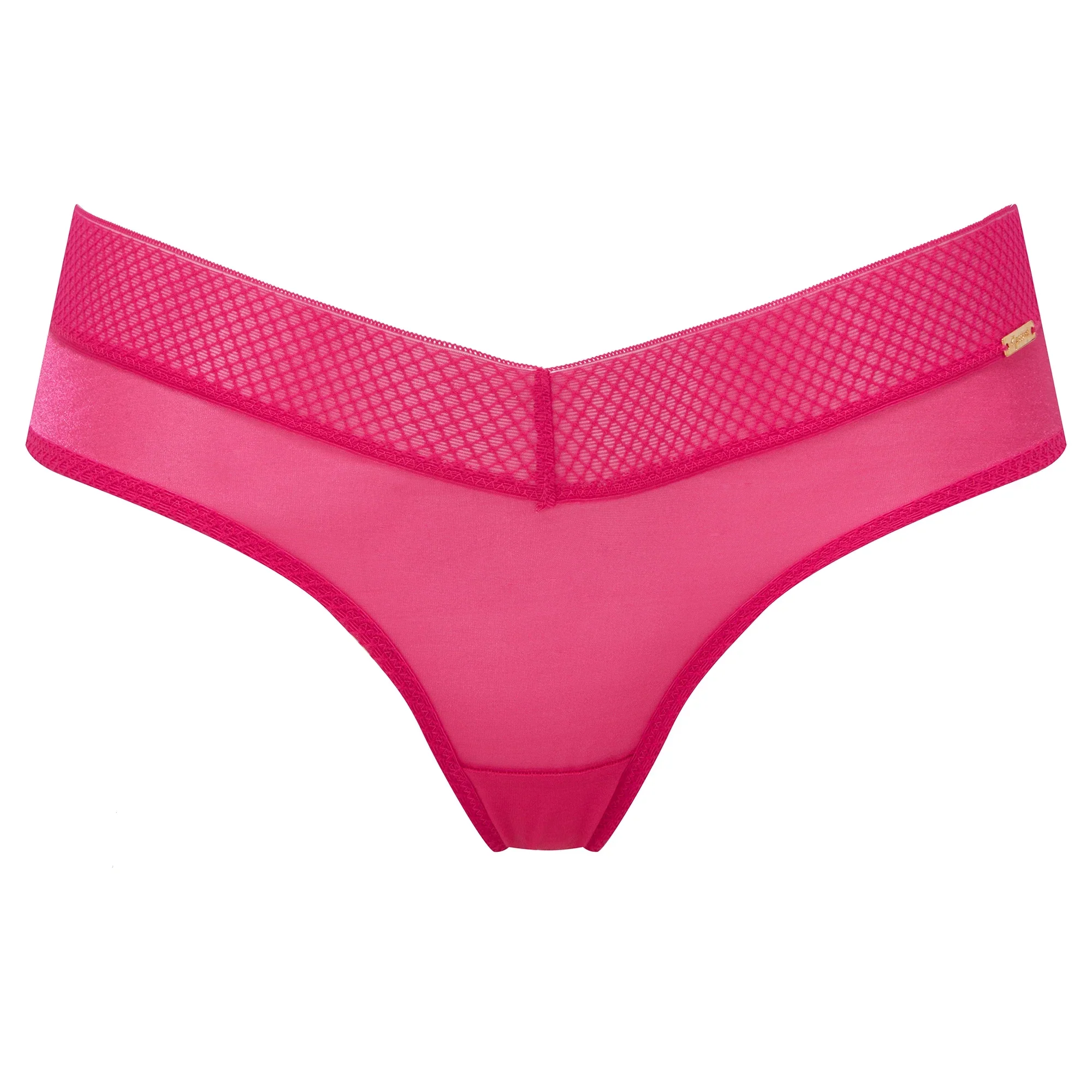Gossard Glossies Magenta Sheer Mesh Cheeky Short Panty — view 4