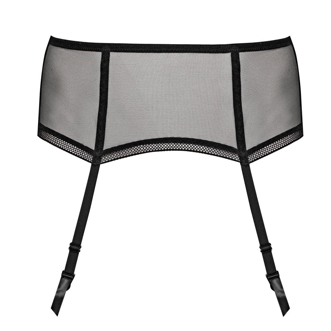 Samanta Leo Black Transparent Tulle Garter Belt — view 6