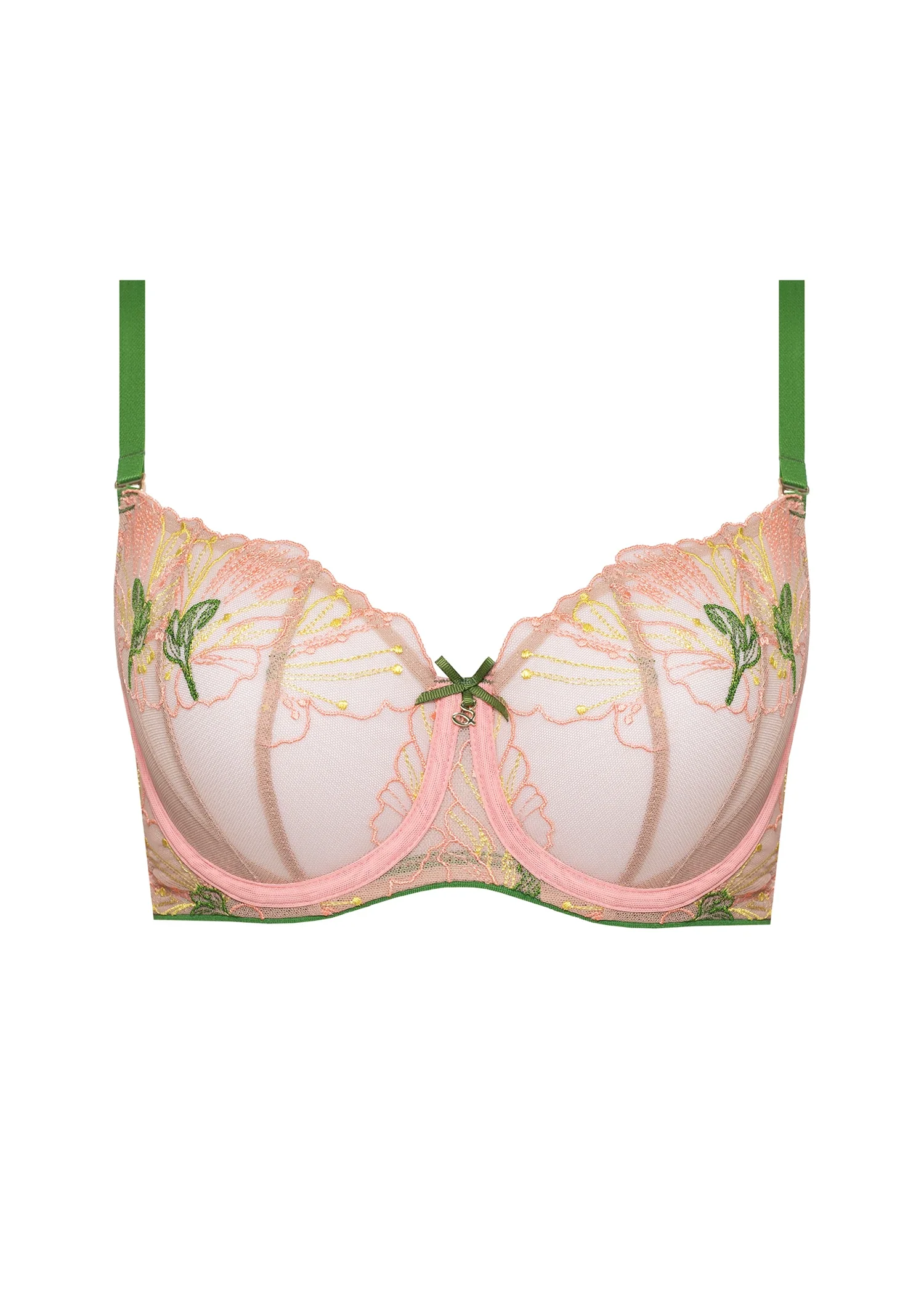 Samanta Lilly Hibiscus Sheer Balconette Bra — view 6