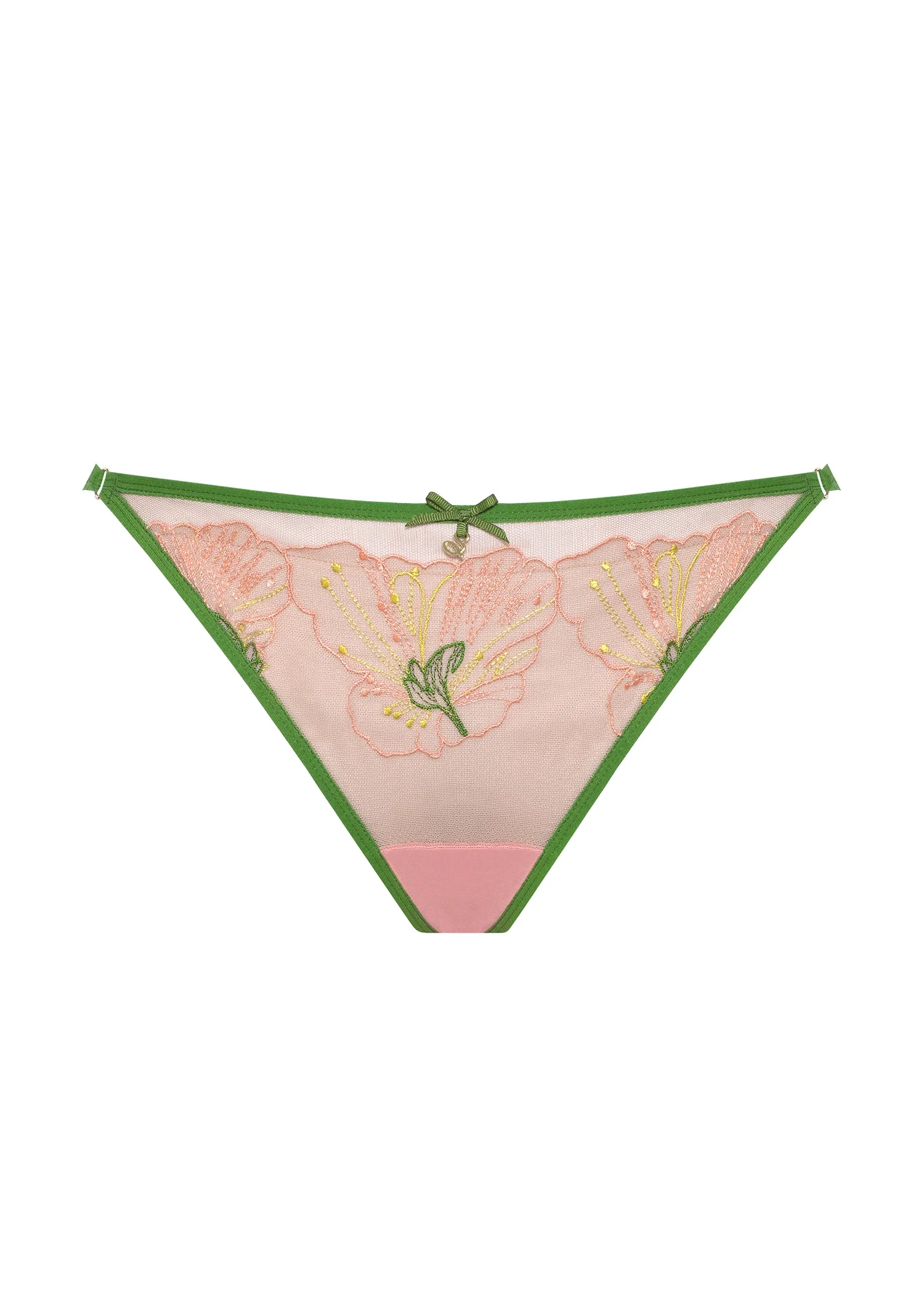 Samanta Lilly Hibiscus Sheer String Thong Panty — view 3