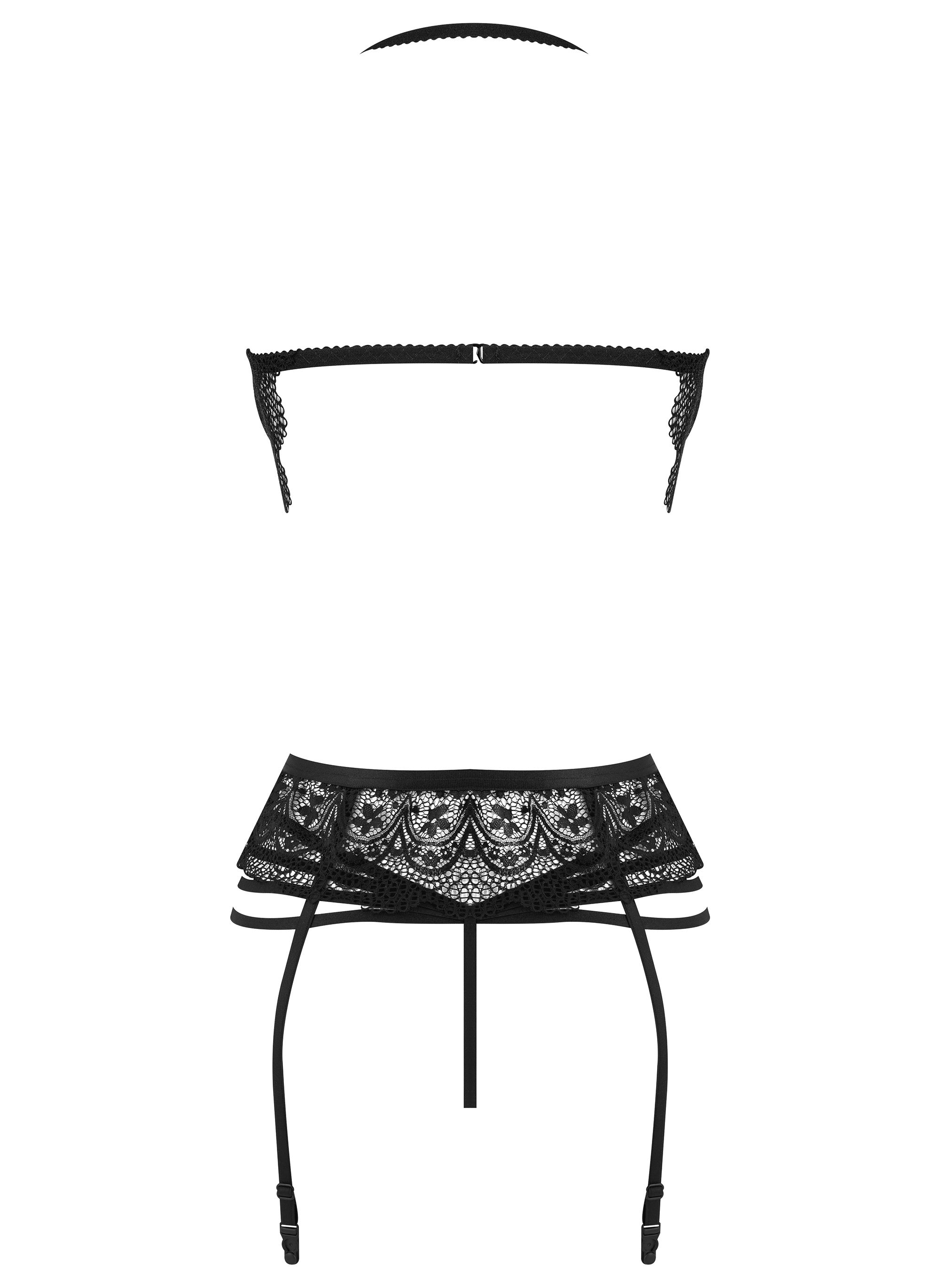 Beauty Night Temptation Lace Bustier Garter & String Set — view 6