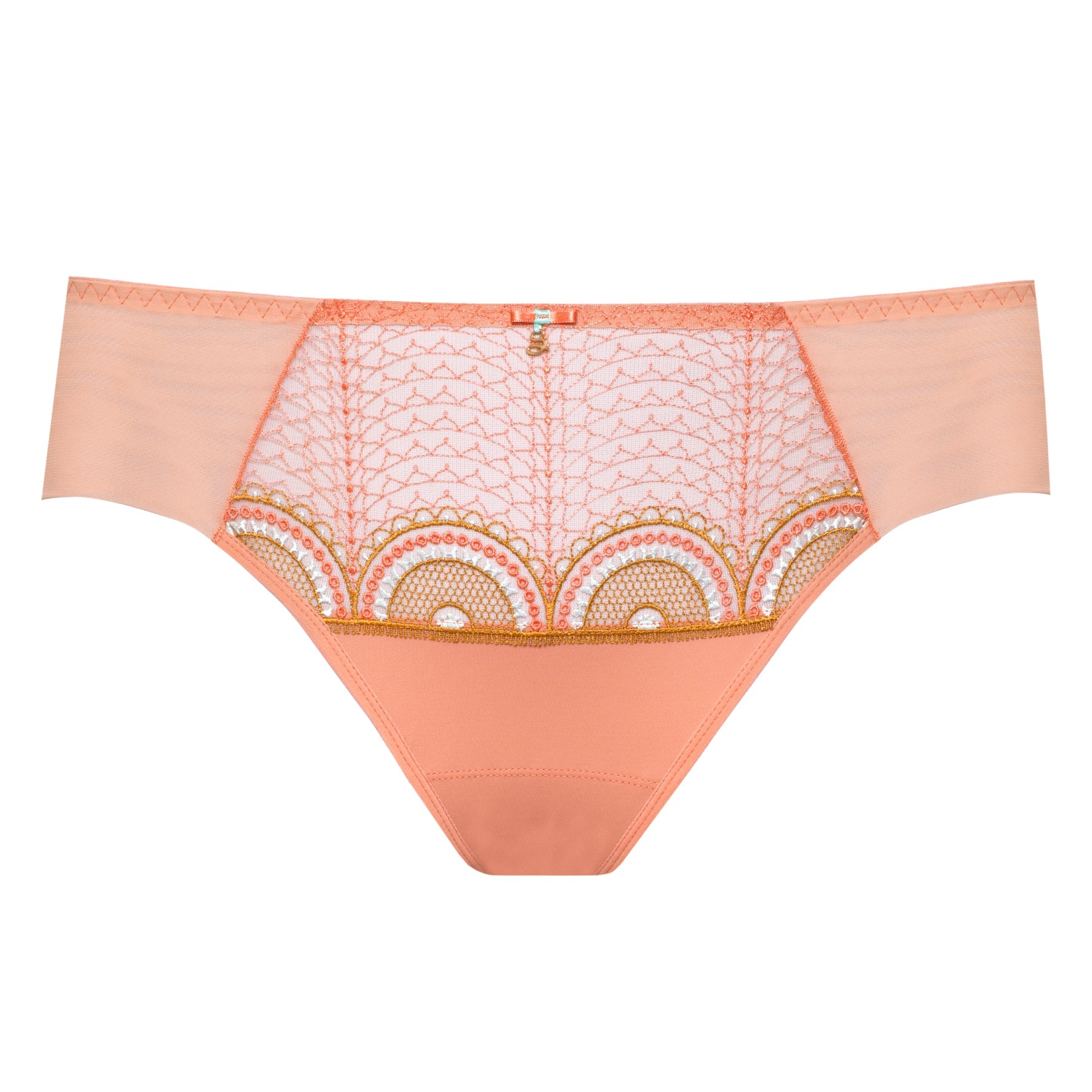 Samanta Lea Apricot Sheer Mesh Tulle Bikini Panty — view 3