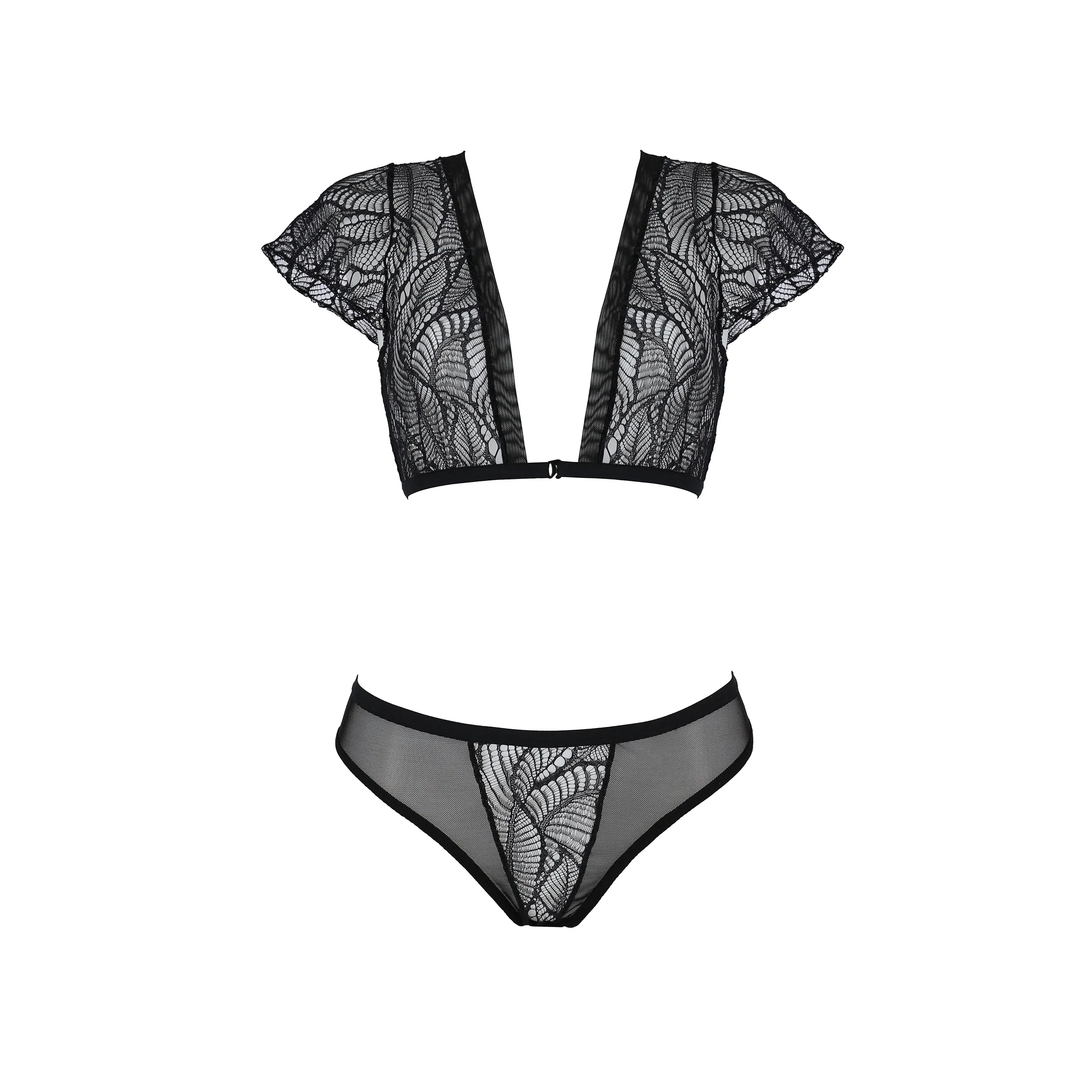 Soft Sheer Lace Top & Bikini Set Passion Eco Leafa — view 3