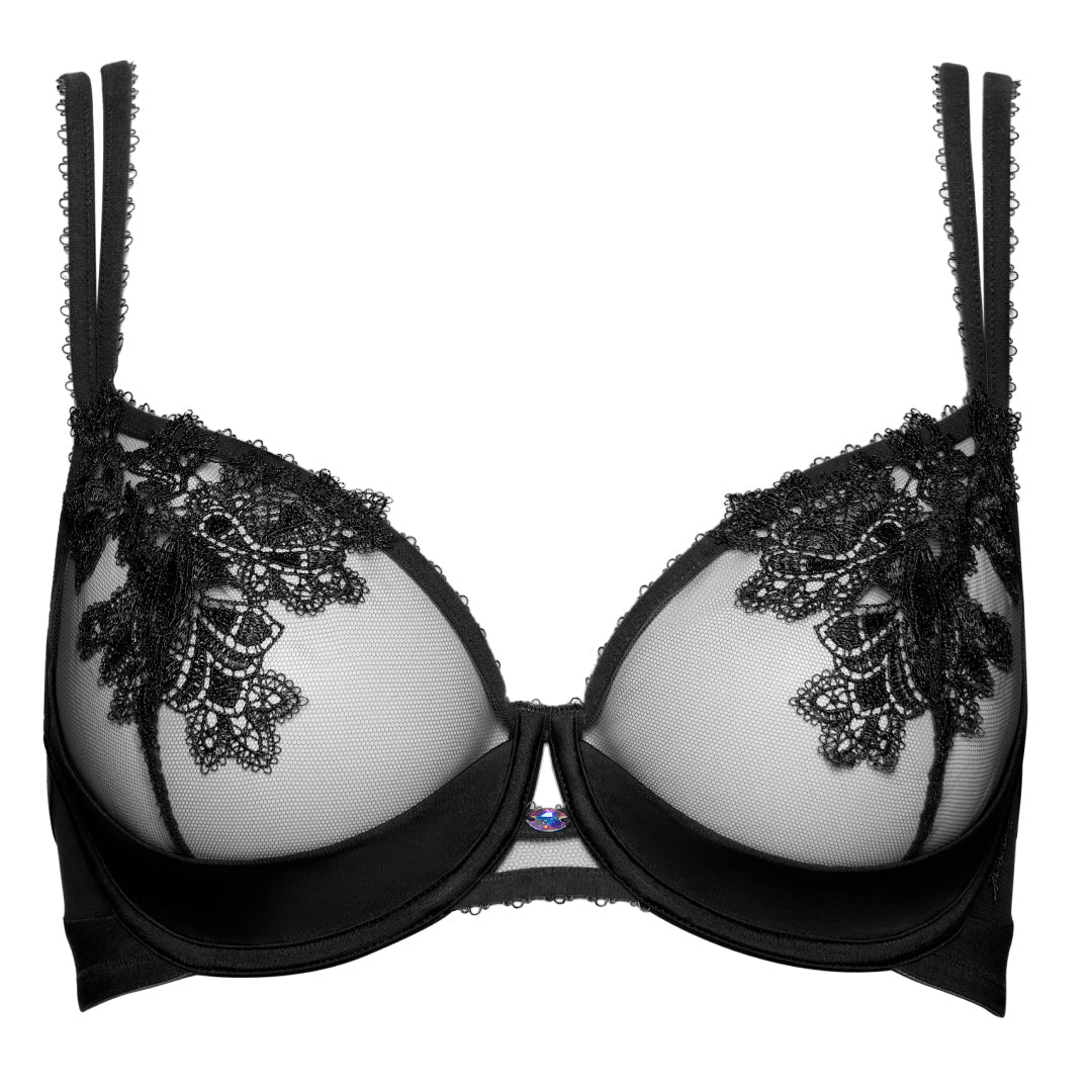 Lisca Peony Black Sheer Mesh Demi Bra — view 5