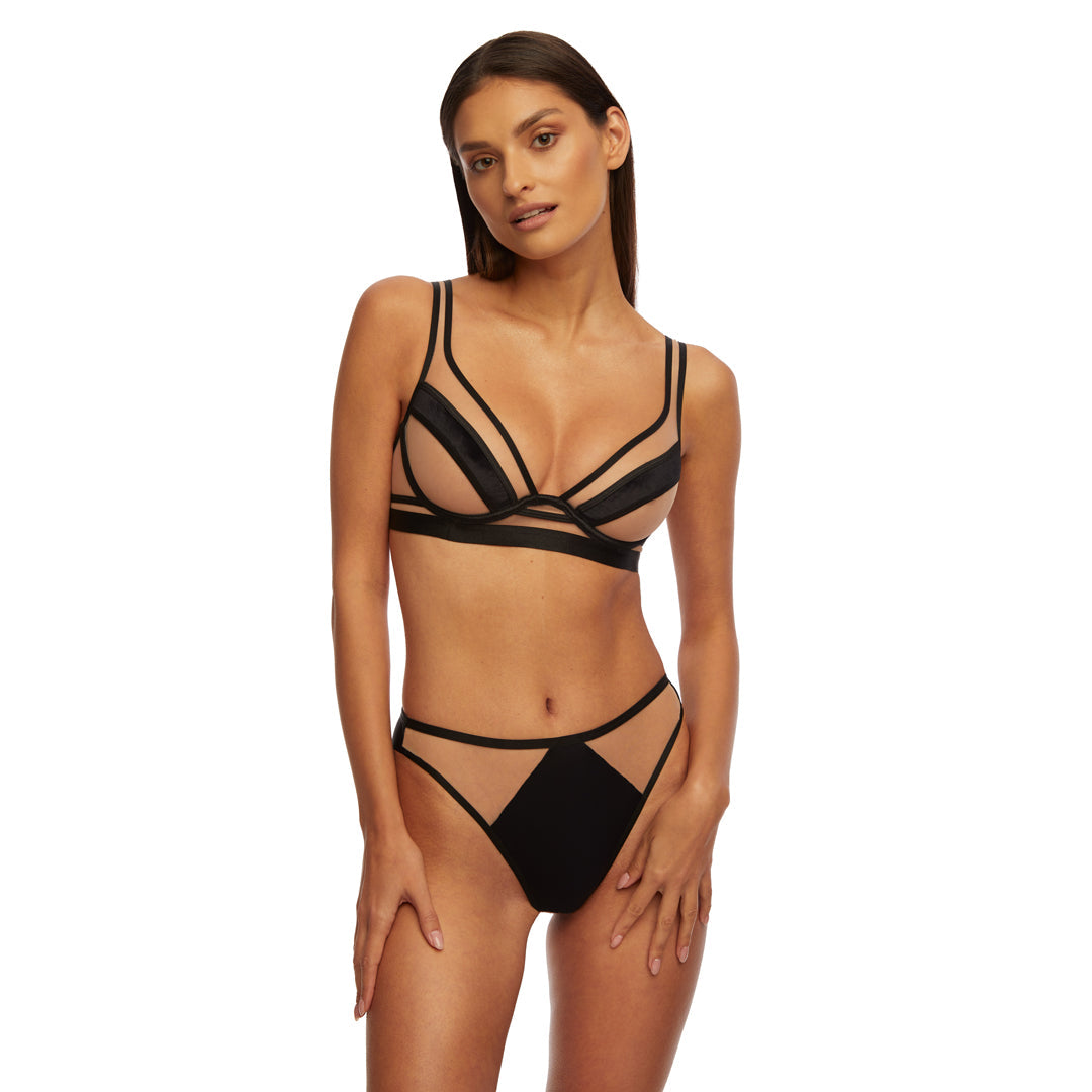 Kinga Lou Black Soft Demi Cup Bra — view 3