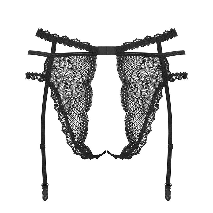 Obsessive Pearlove Open Crotch Lace Garter Panty — view 4