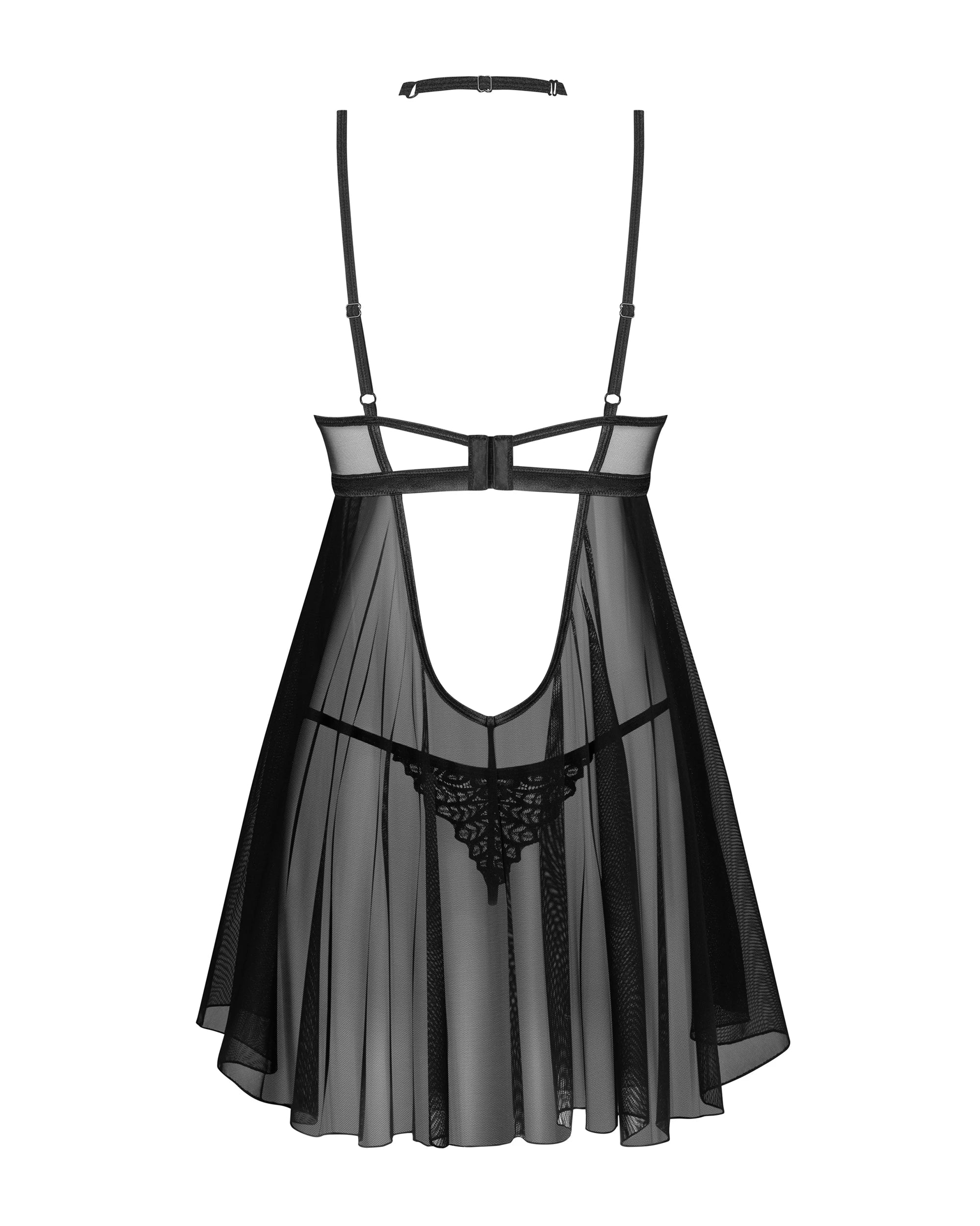 Obsessive Donarella Sheer Mesh Babydoll & String Panty — view 4
