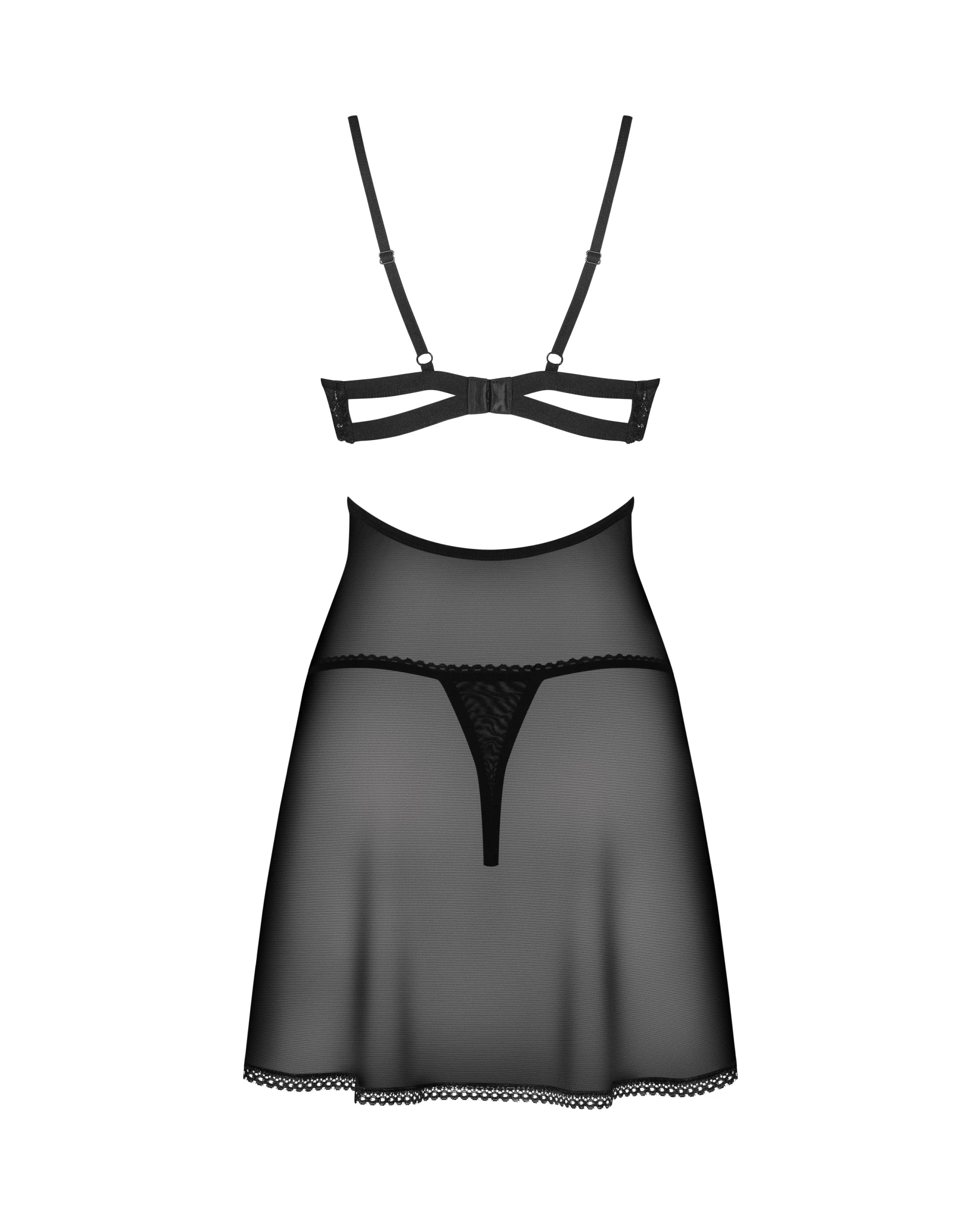 Obsessive Nutris Sheer Lace Babydoll Set — view 4