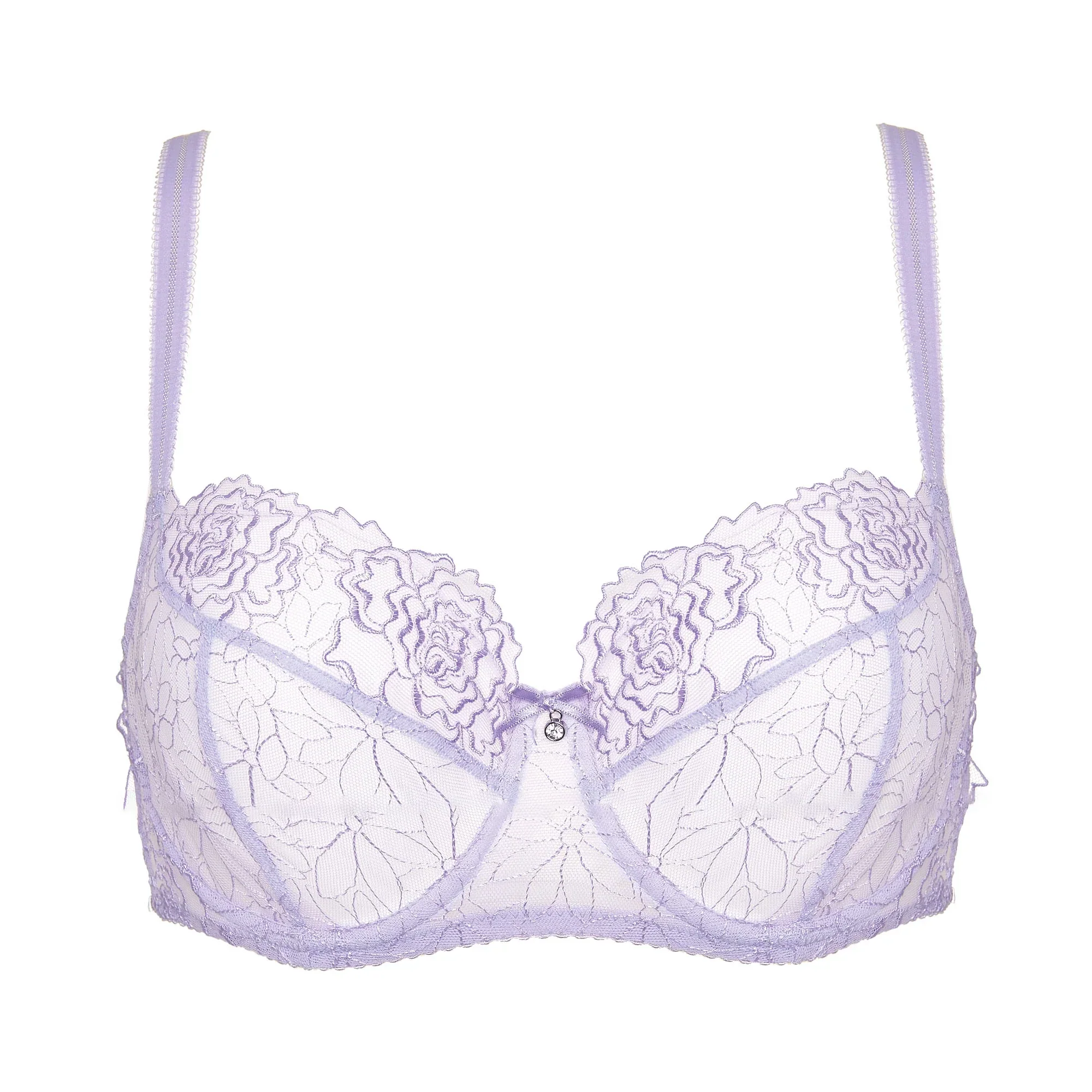 Gorteks Pamela Lavender Sheer Mesh Balconette Bra — view 5