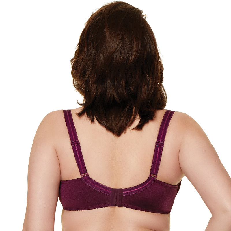 Gorteks Pamela Aubergine Sheer Mesh Balconette Bra — view 4