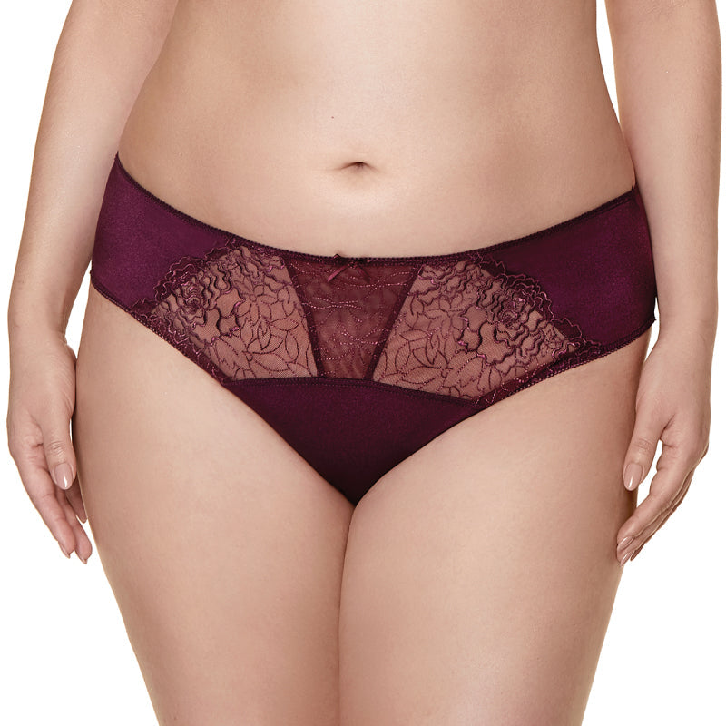 Gorteks Pamela Aubergine Semi Sheer Low Rise Bikini Panty — view 6