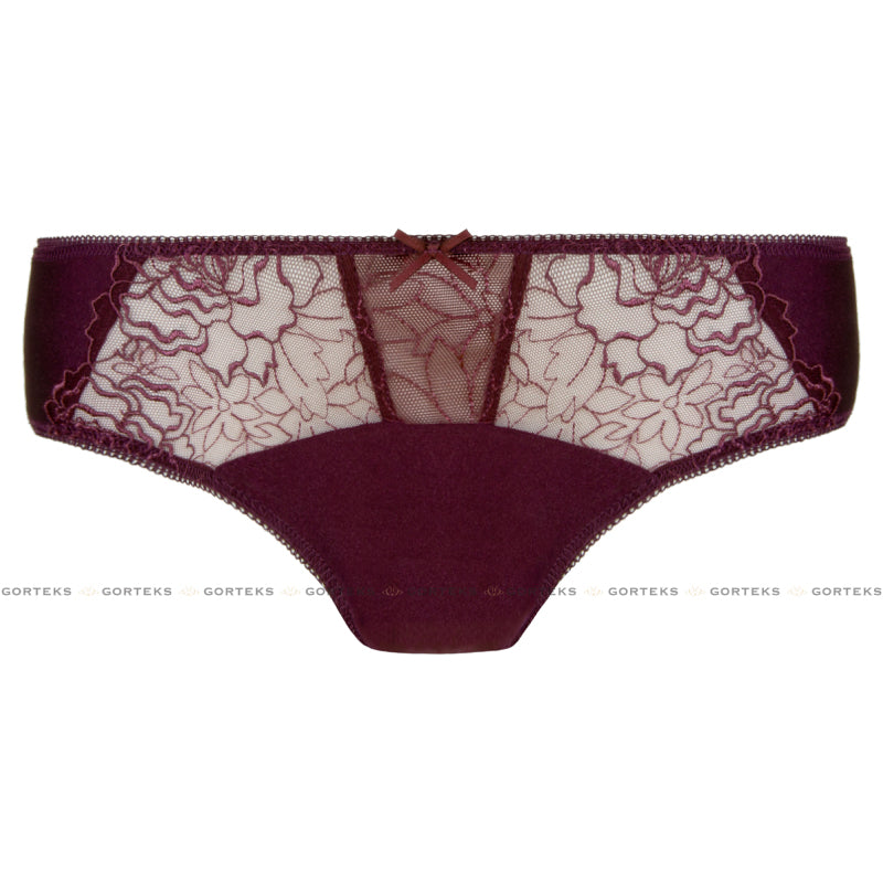 Gorteks Pamela Aubergine Semi Sheer Low Rise Bikini Panty — view 3
