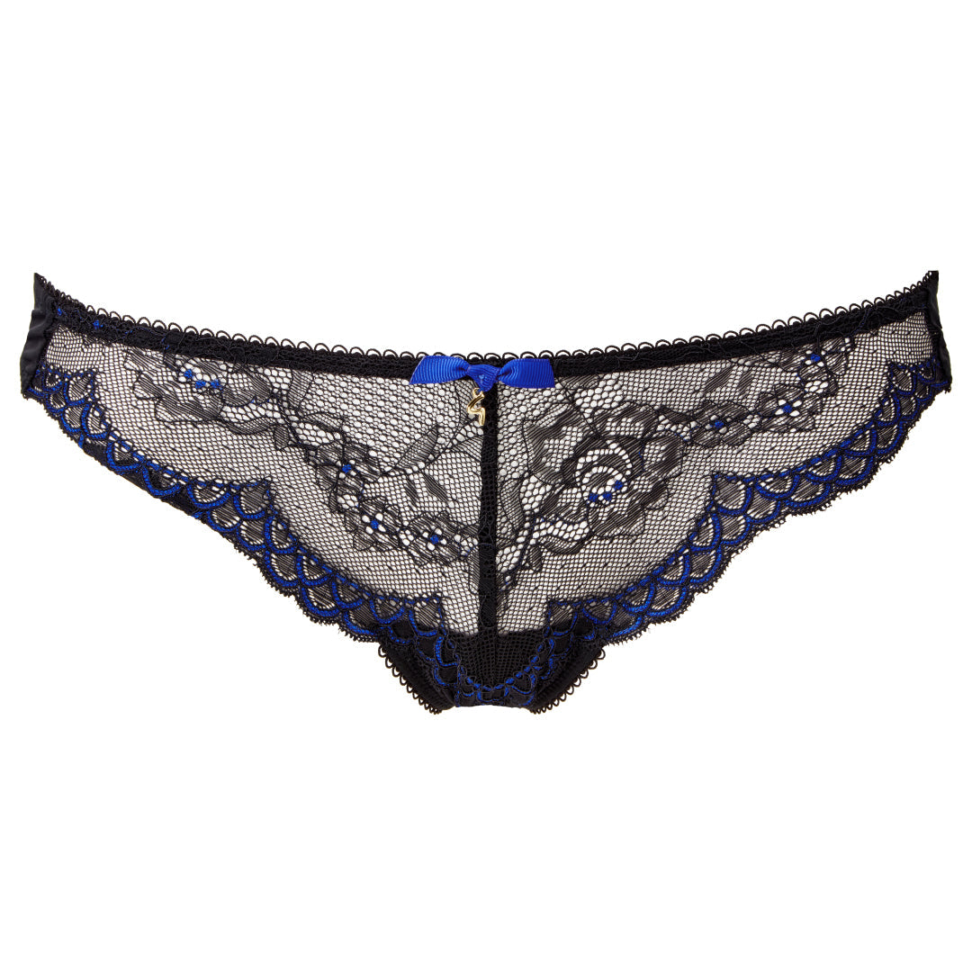 Gossard Superboost Lace Electric Blue Sheer Thong Panty — view 3