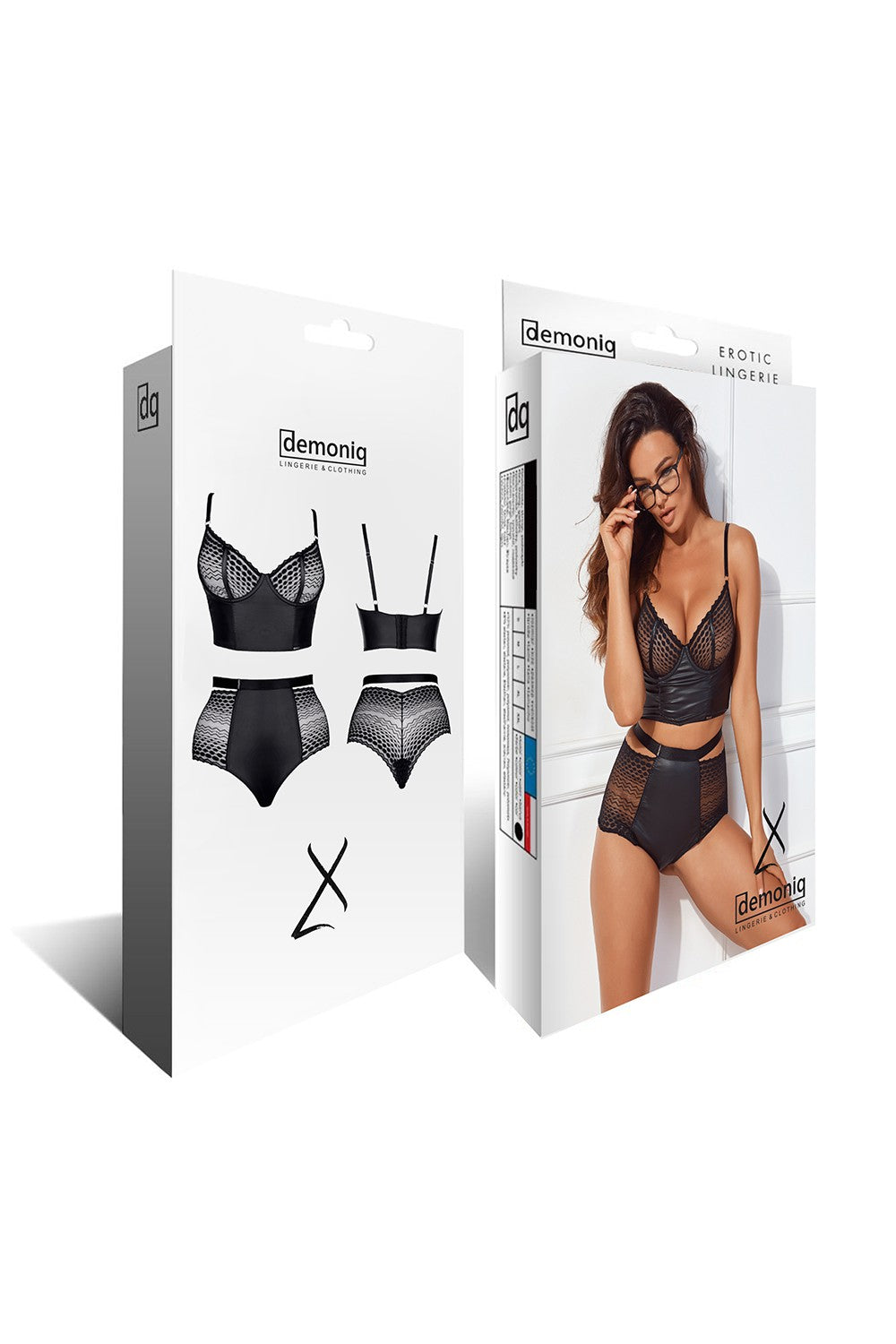 Demoniq Yessenia Sheer Lace Longline Bra & High Waist Briefs — view 6