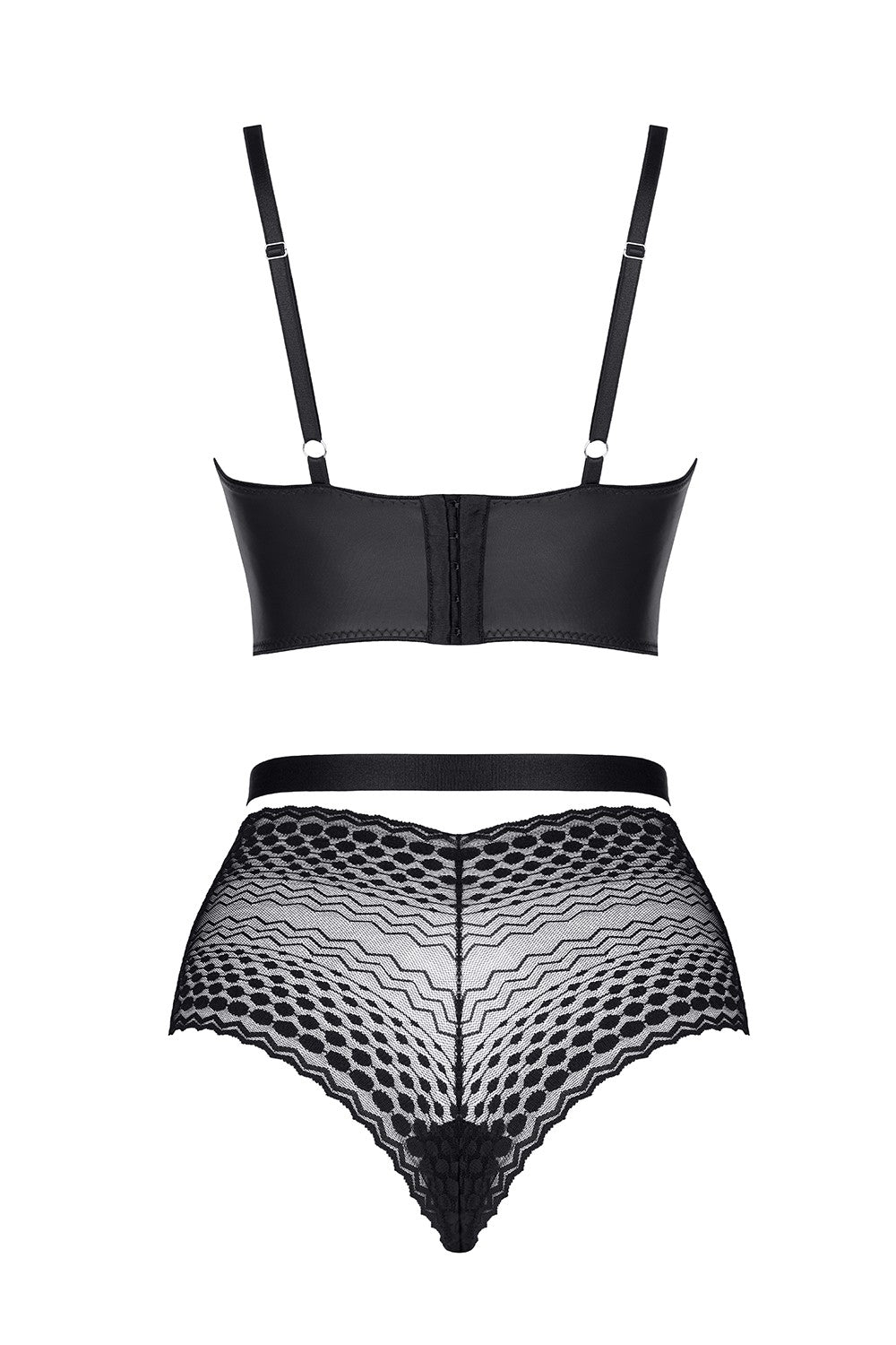 Demoniq Yessenia Sheer Lace Longline Bra & High Waist Briefs — view 5