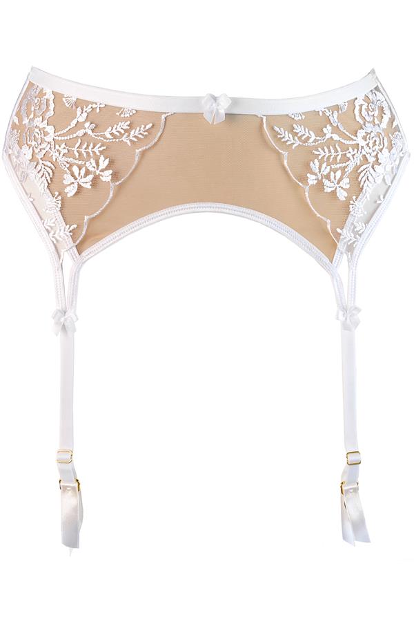 Axami Enigma White Sheer Mesh Garter Belt — view 3