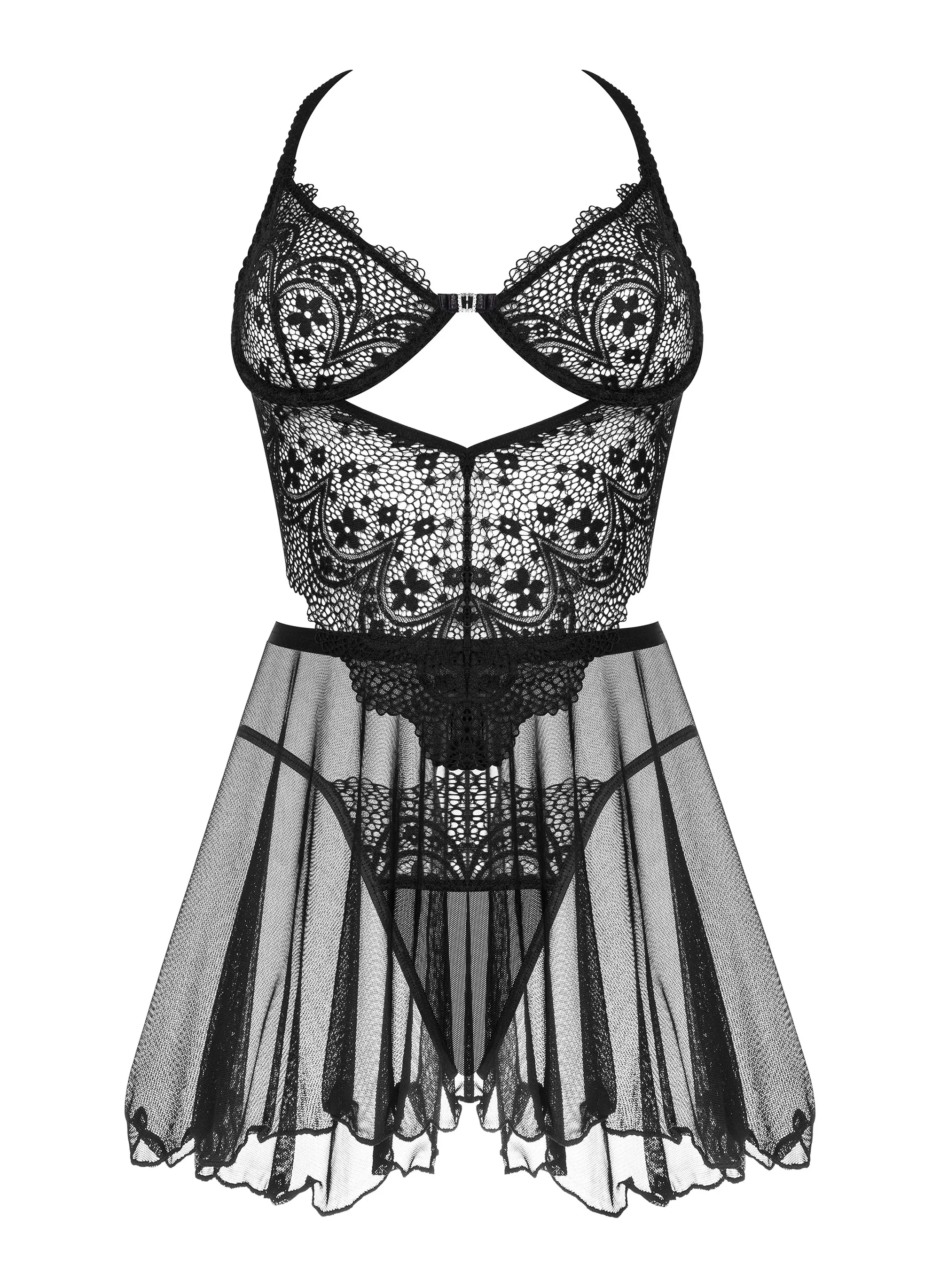 Beauty Night Dark Mirage Sheer Mesh Lace Chemise — view 4