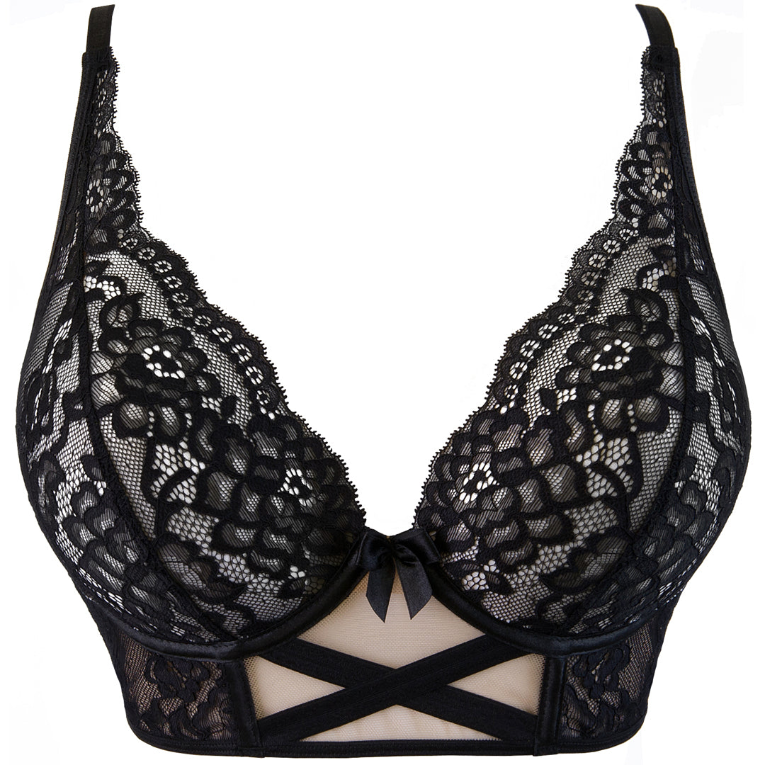 Axami Golden Dream Sheer Lace Longline Plunge Bra — view 6