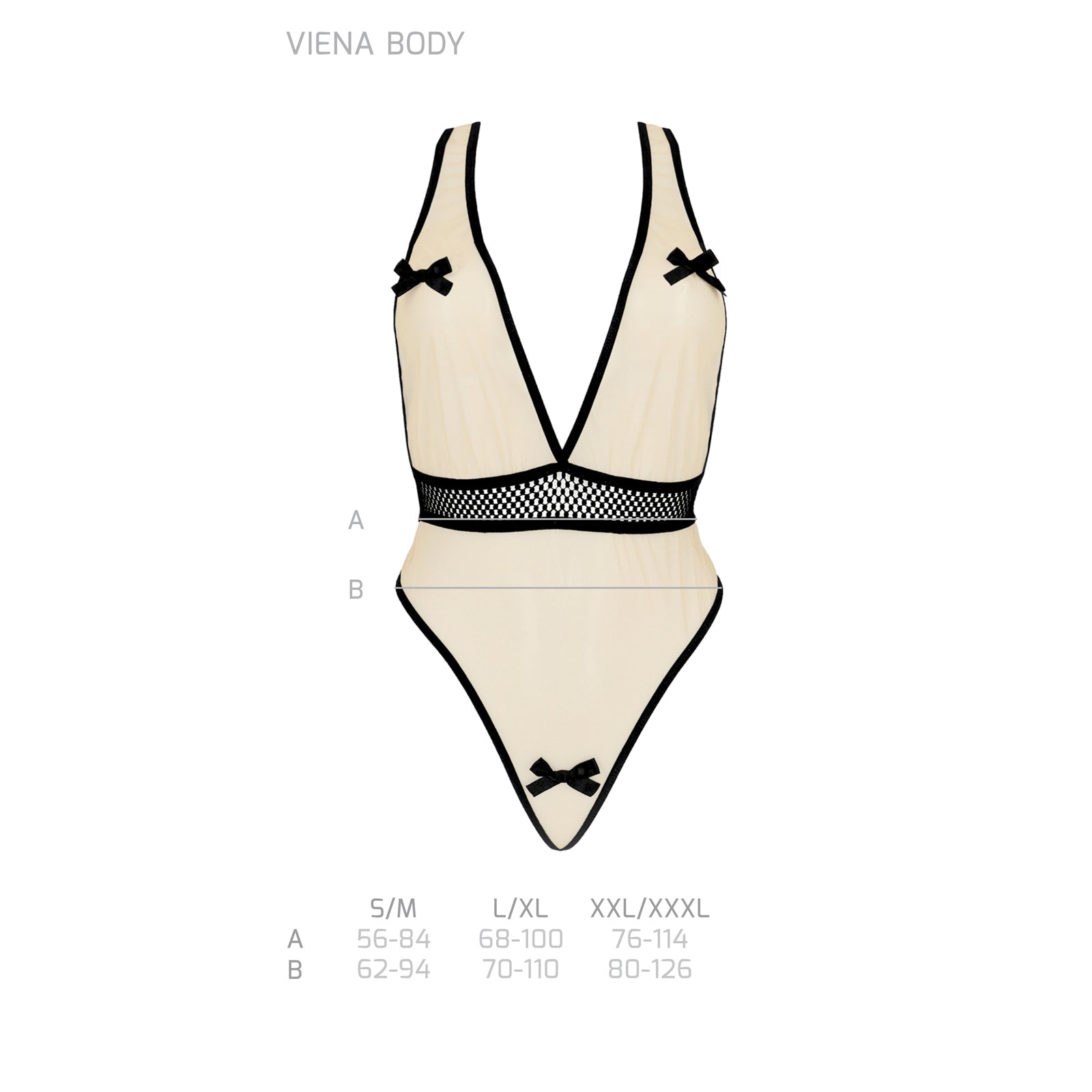 Sheer Mesh Deep V-Neck Bodysuit Passion Viena — view 3