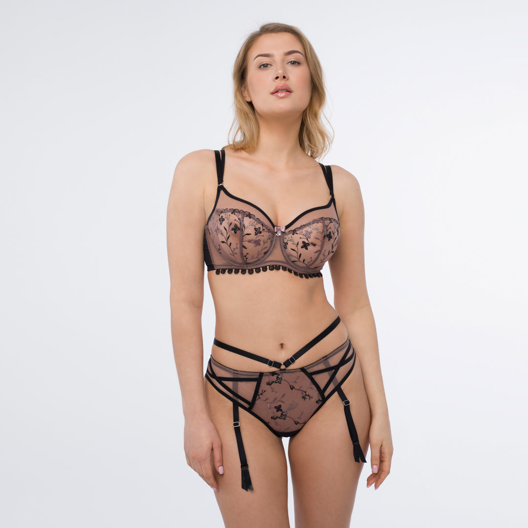 Samanta Antinea Black Transparent Embroidered Underwire Bra — view 5