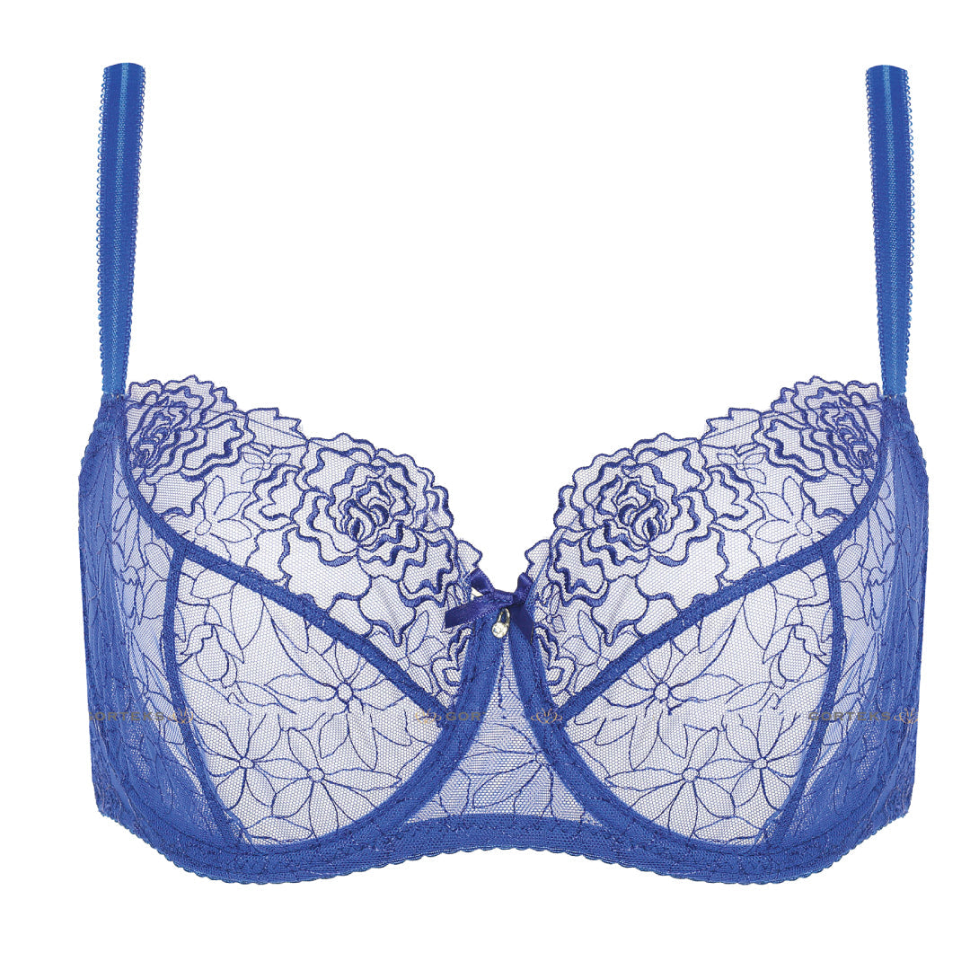 Gorteks Pamela Sapphire Sheer Mesh Balconette Bra — view 6