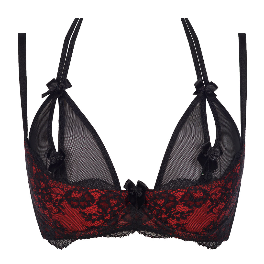 Axami Tamarillo Sorbet Sheer Peek-a-Boo Bra — view 5