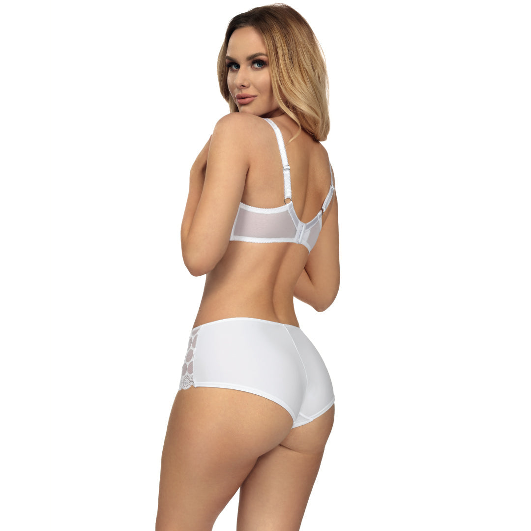 Sheer Mesh Boyshort Panty Coco White — view 4