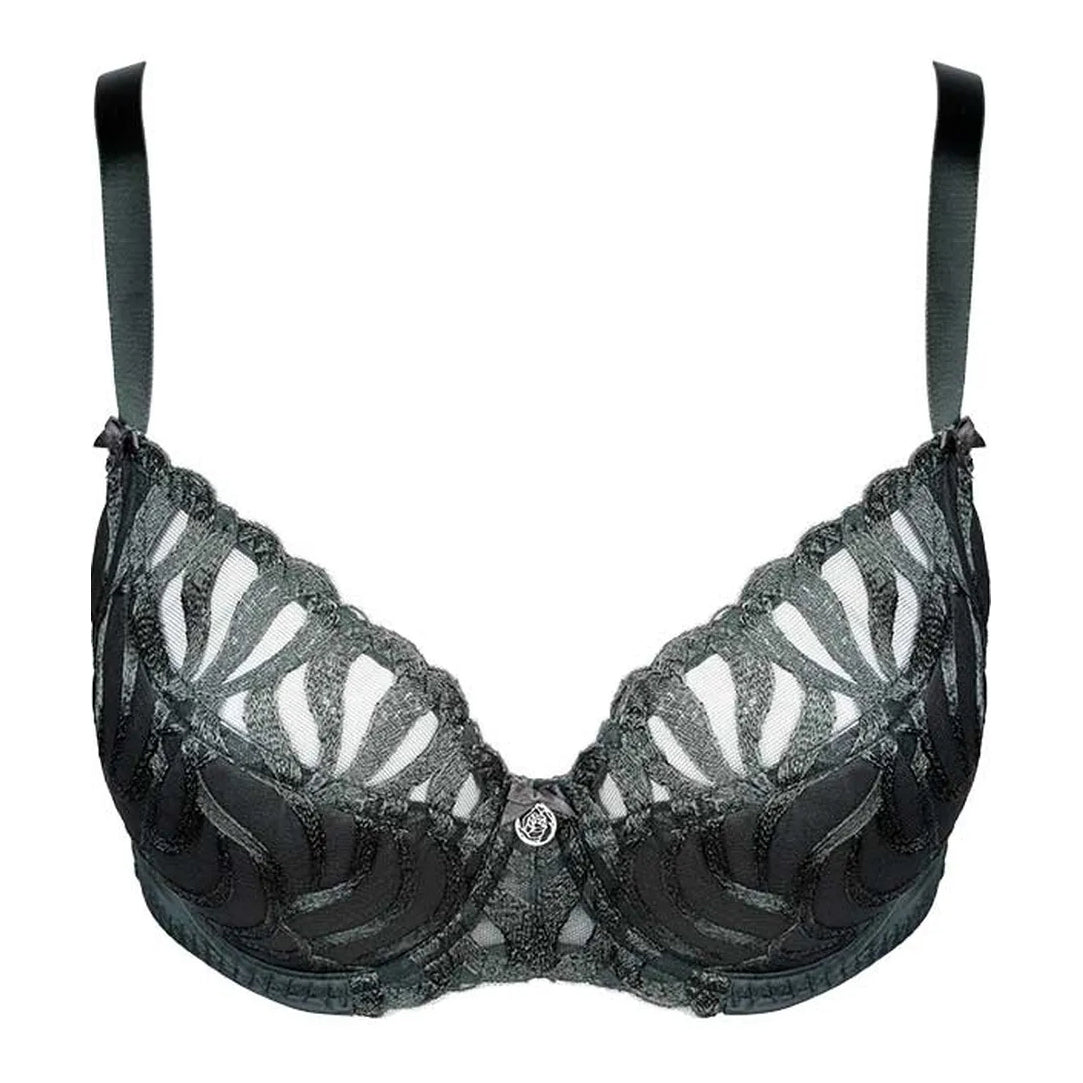 Half-Padded Lace Underwire Bra Emerald — view 4