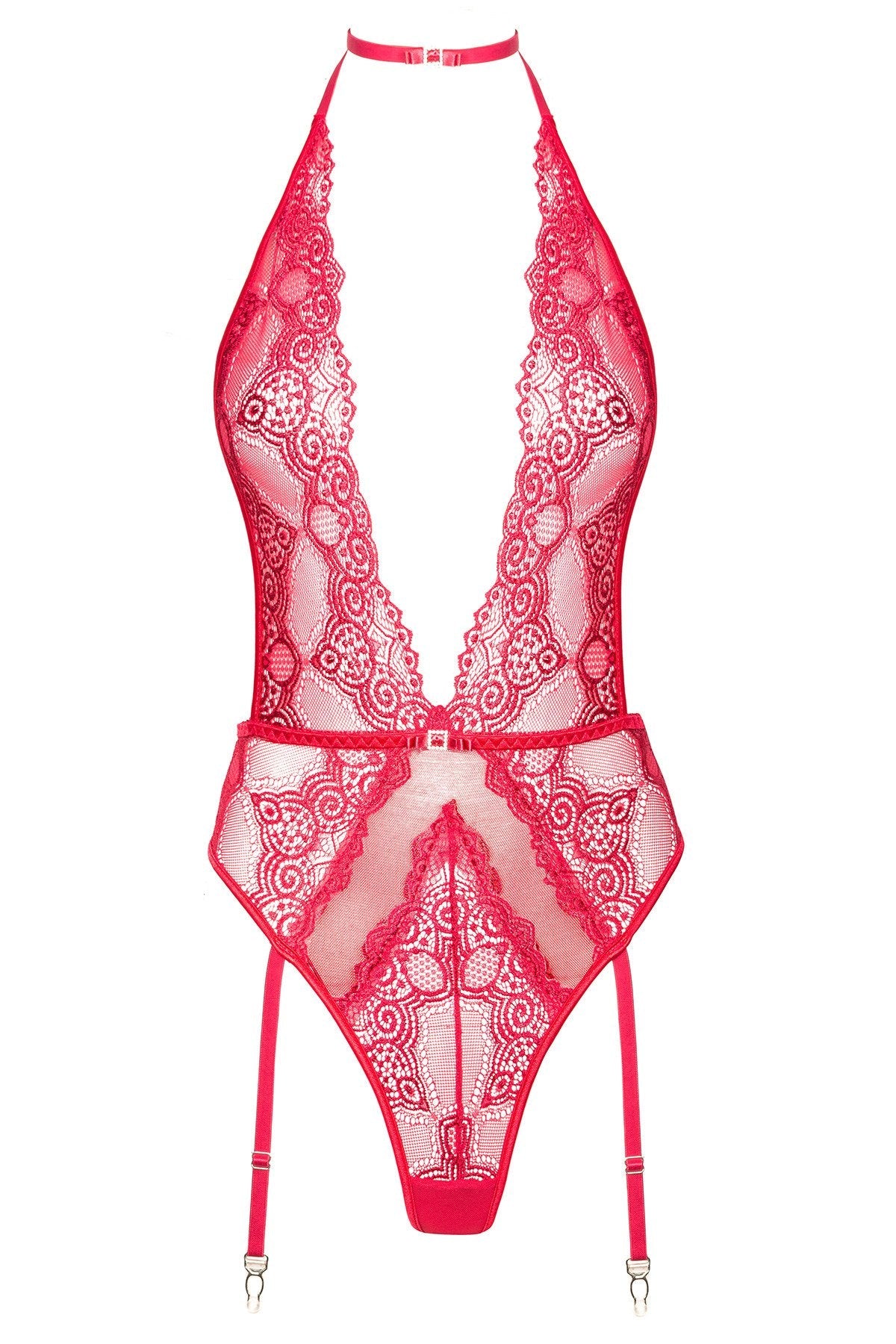 Beauty Night Adelaide Deep Cleavage Backless Lace Teddy — view 4