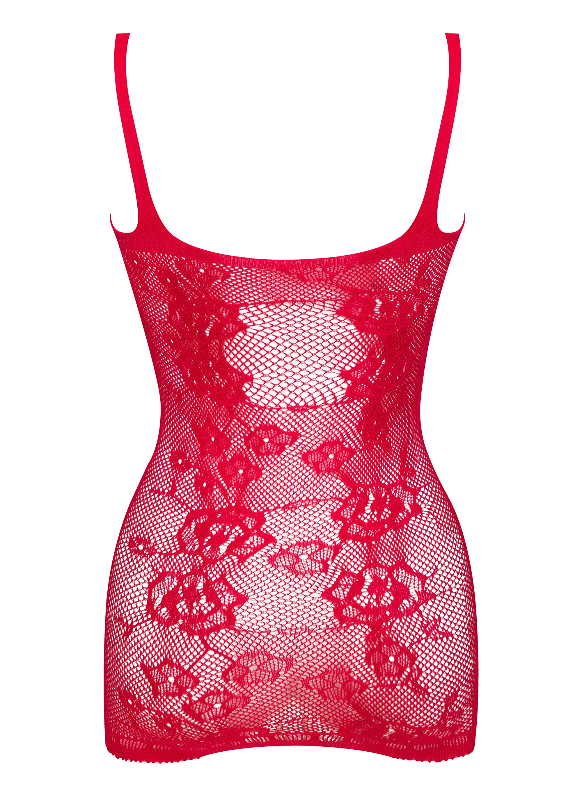 Beauty Night Anya Red Sheer Fishnet Mini Dress — view 6