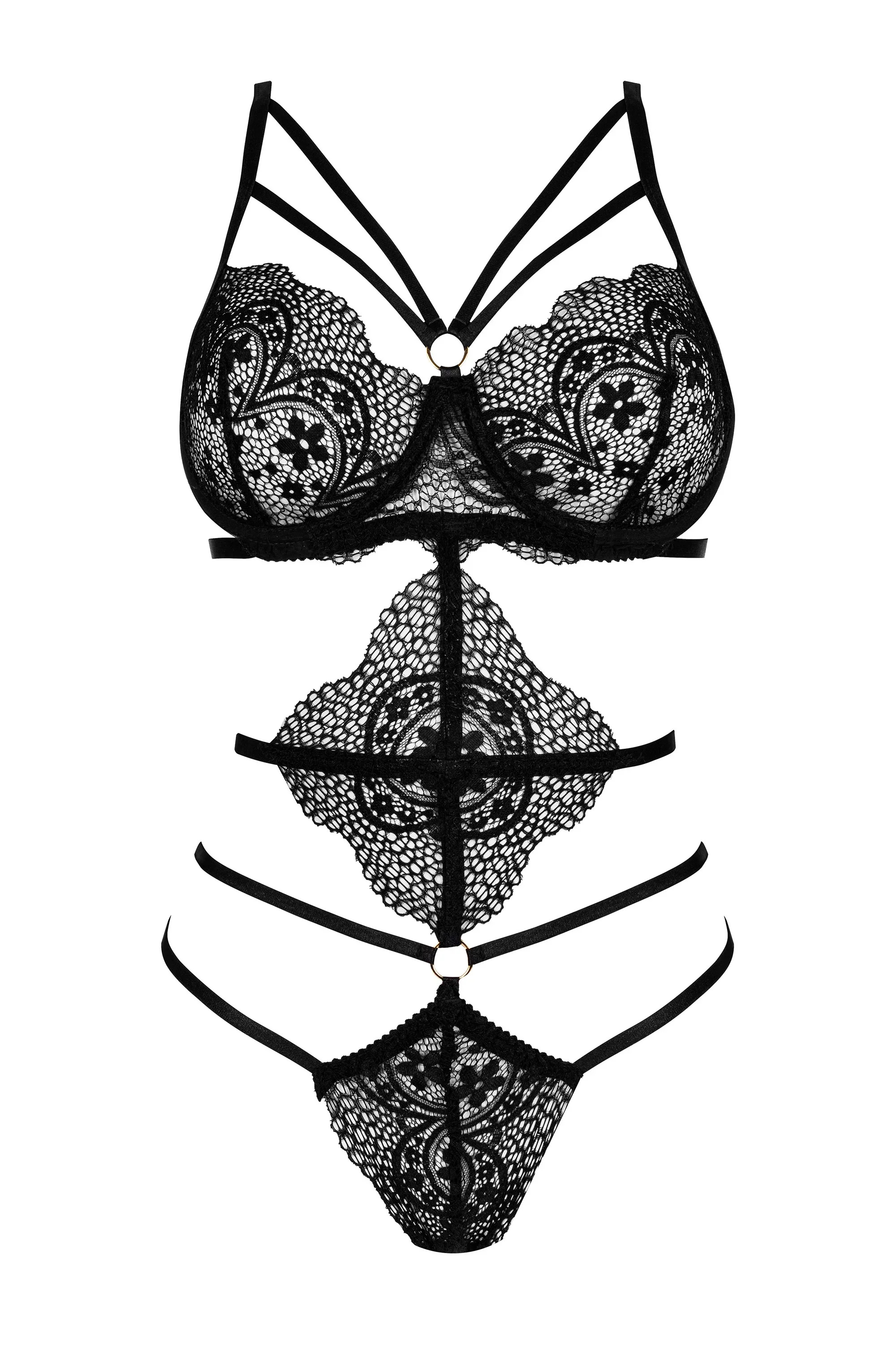 Beauty Night Elaris Lace Strappy Teddy — view 6