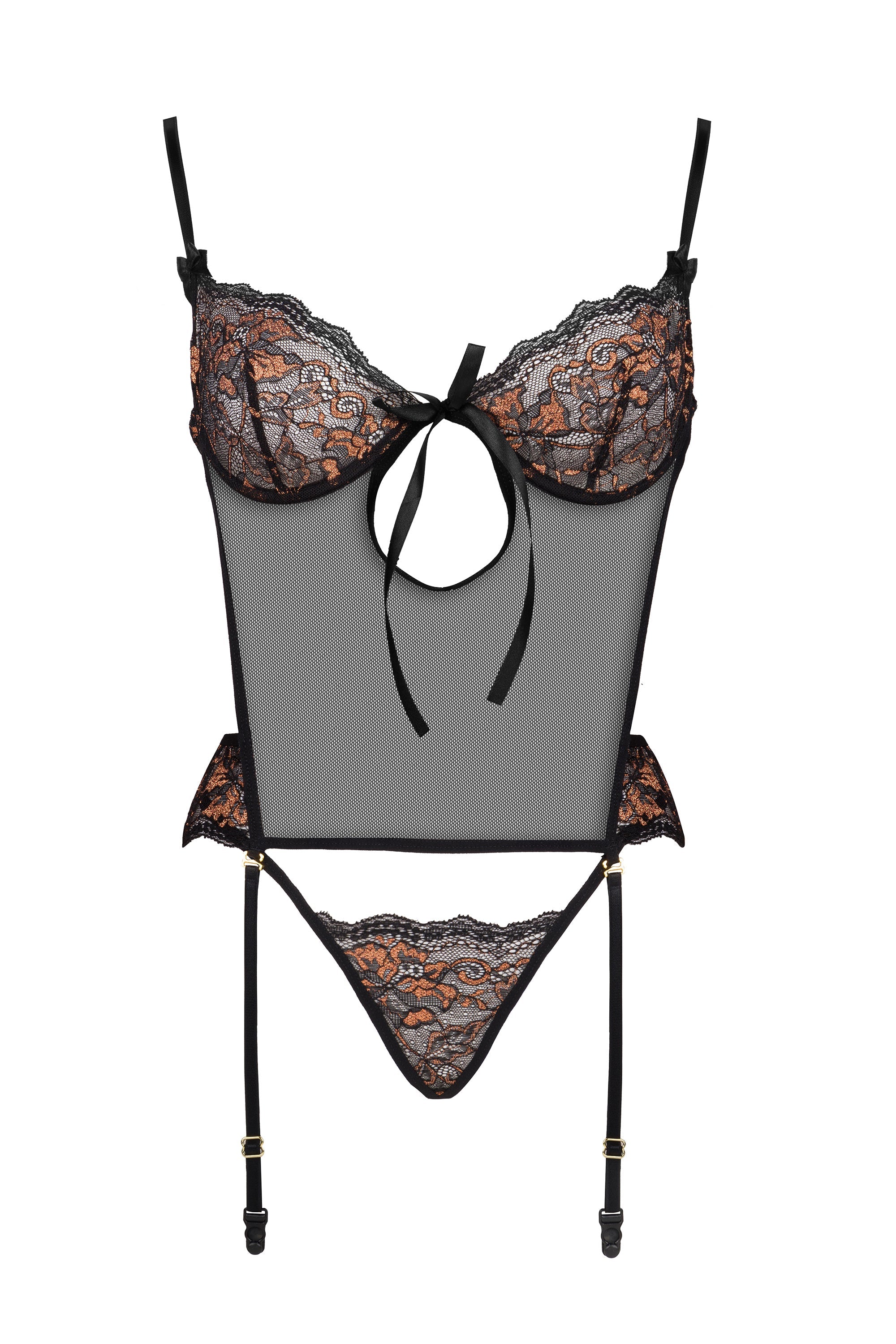Beauty Night Goldie Sheer Mesh Lace Corset — view 5