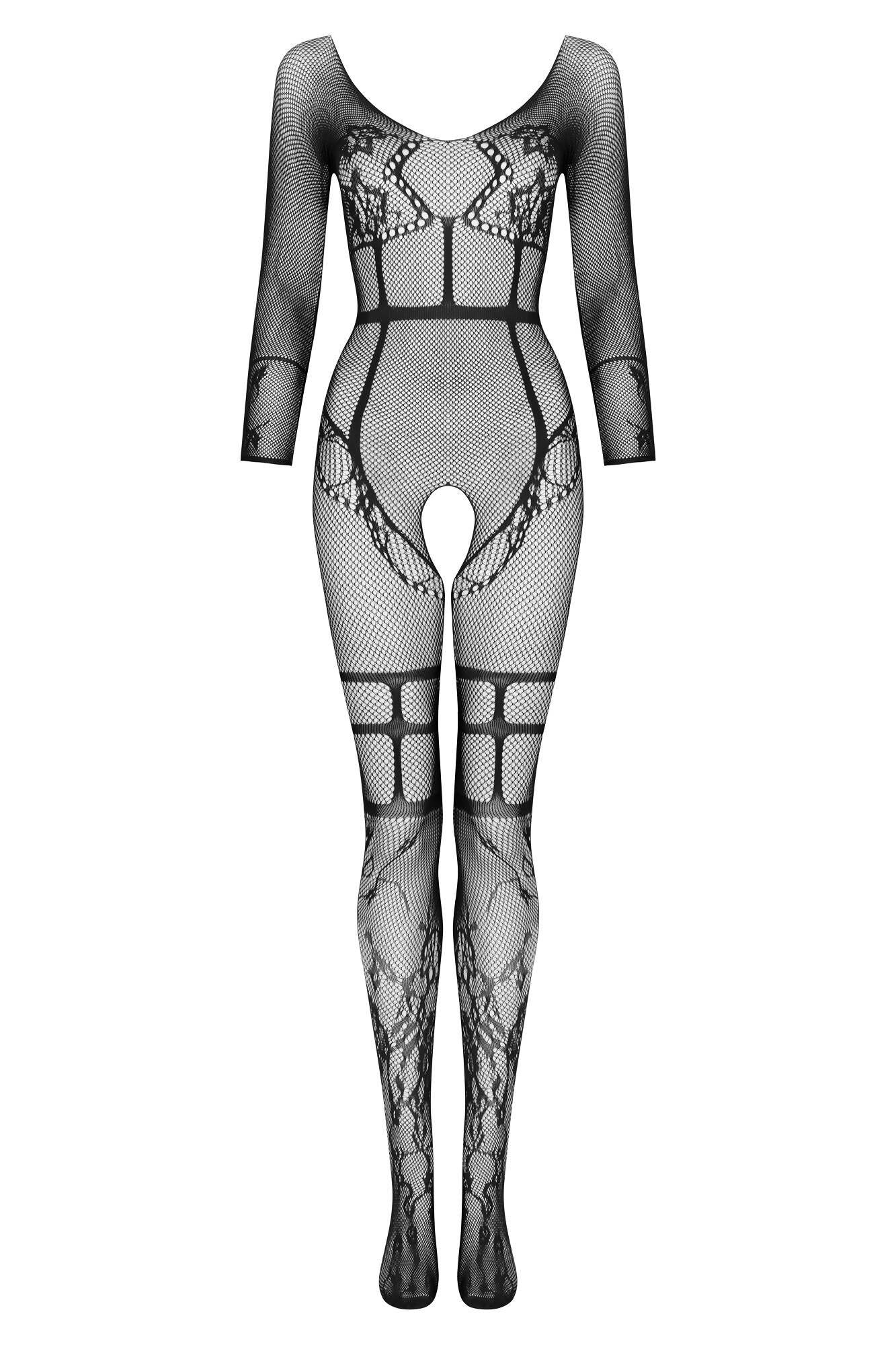 Beauty Night Lorna Black Seductive Delicate Fishnet Bodystocking — view 5