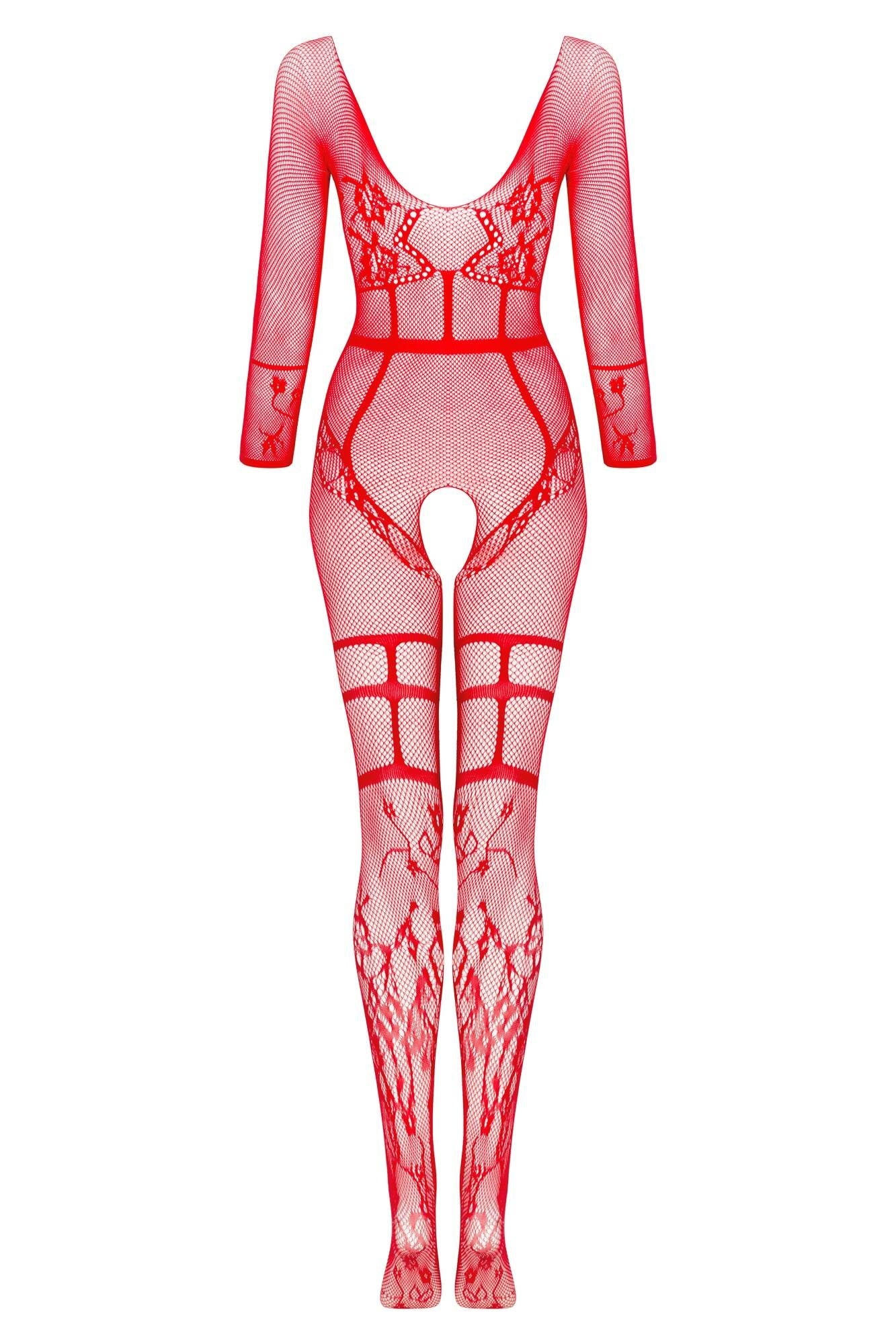 Beauty Night Lorna Red Seductive Delicate Fishnet Bodystocking — view 7