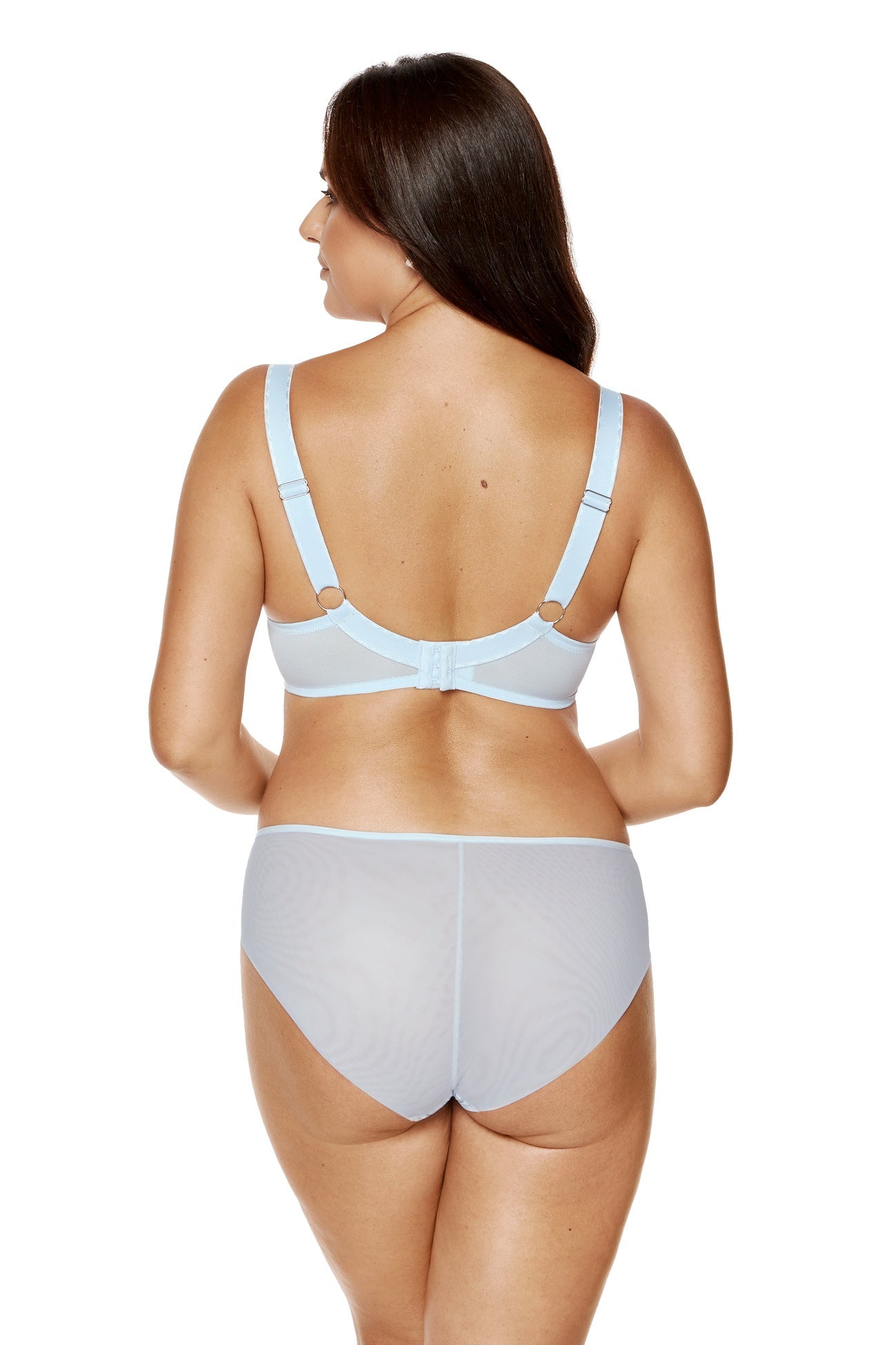 Gorteks Mable Baby Blue See Through Embroidery Balconette Bra — view 7