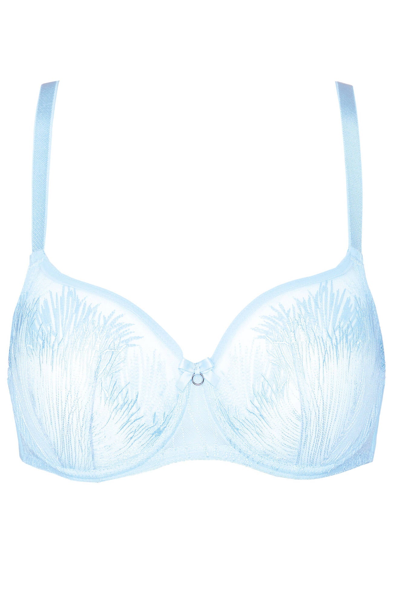 Gorteks Mable Baby Blue See Through Embroidery Balconette Bra — view 3